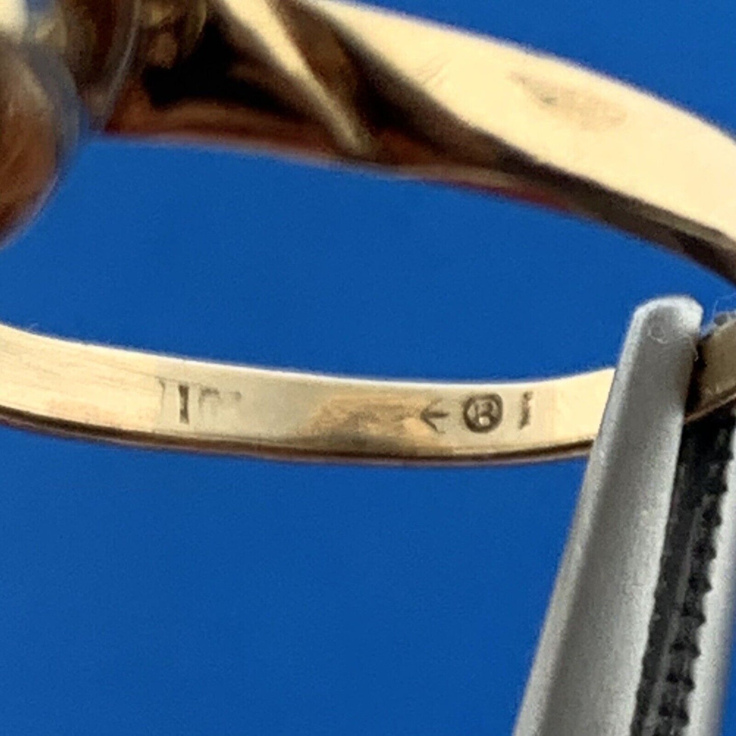 Retro 10K Yellow Gold Smoky Quartz Solitaire Statement Cocktail Ring