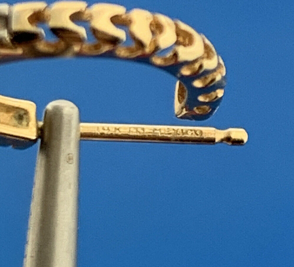 Designer 14K Yellow Gold Diamond April Anniversary Birthday Huggy Hoop Earrings