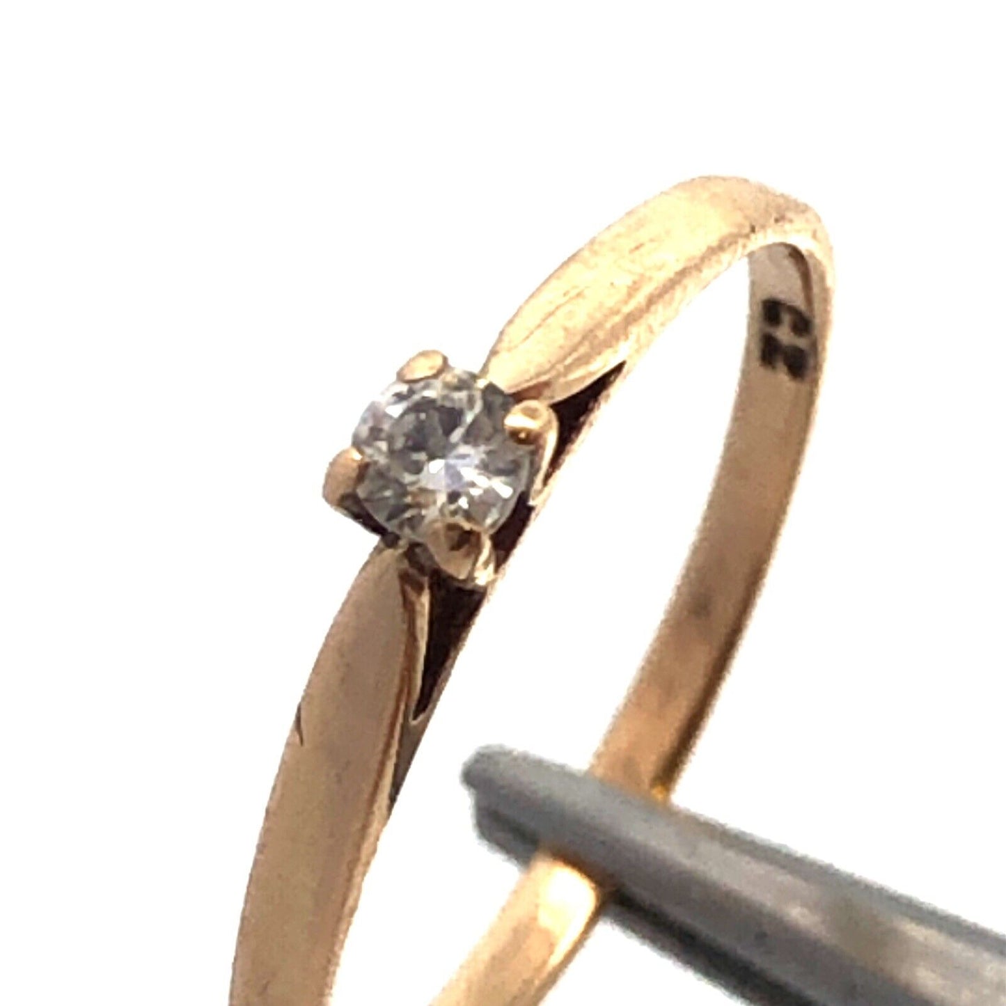 Designer AAJ 10K Yellow Gold Round Cubic Zirconia CZ Solitaire Engagement Ring
