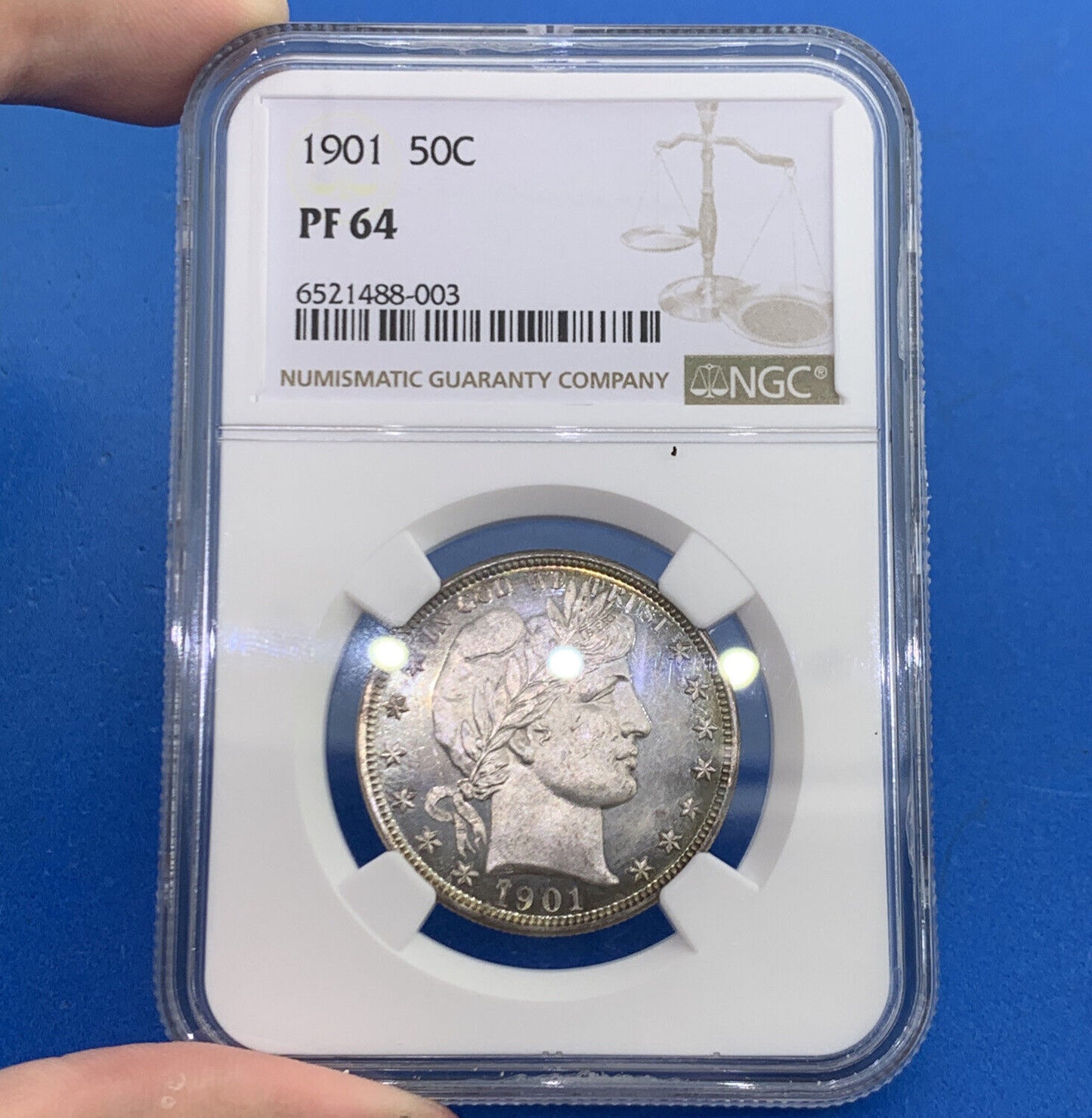 1901 P Proof Silver Barber Half Dollar $.50 NGC PF64