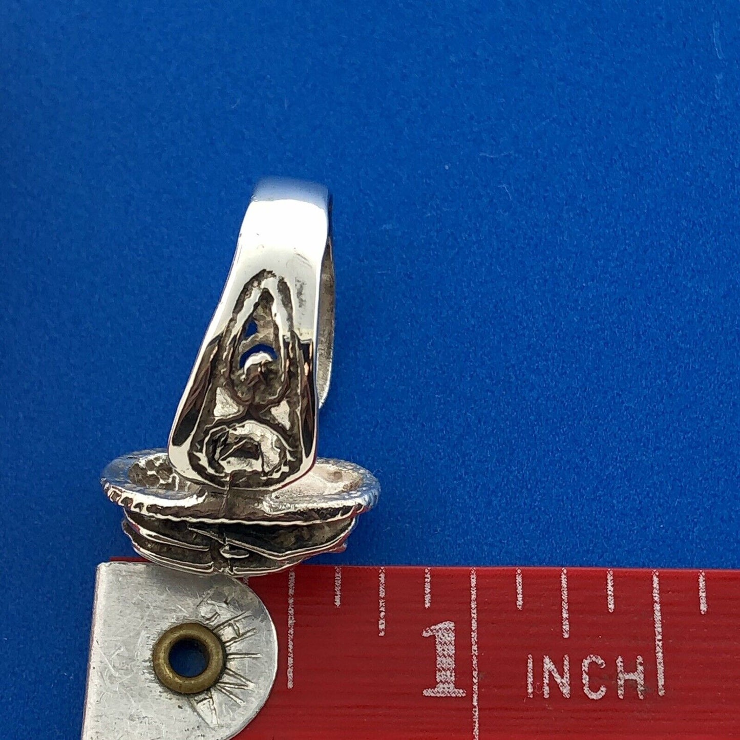 Estate Art Deco Art Nouveau European Marked Sterling Silver Scarab Ring