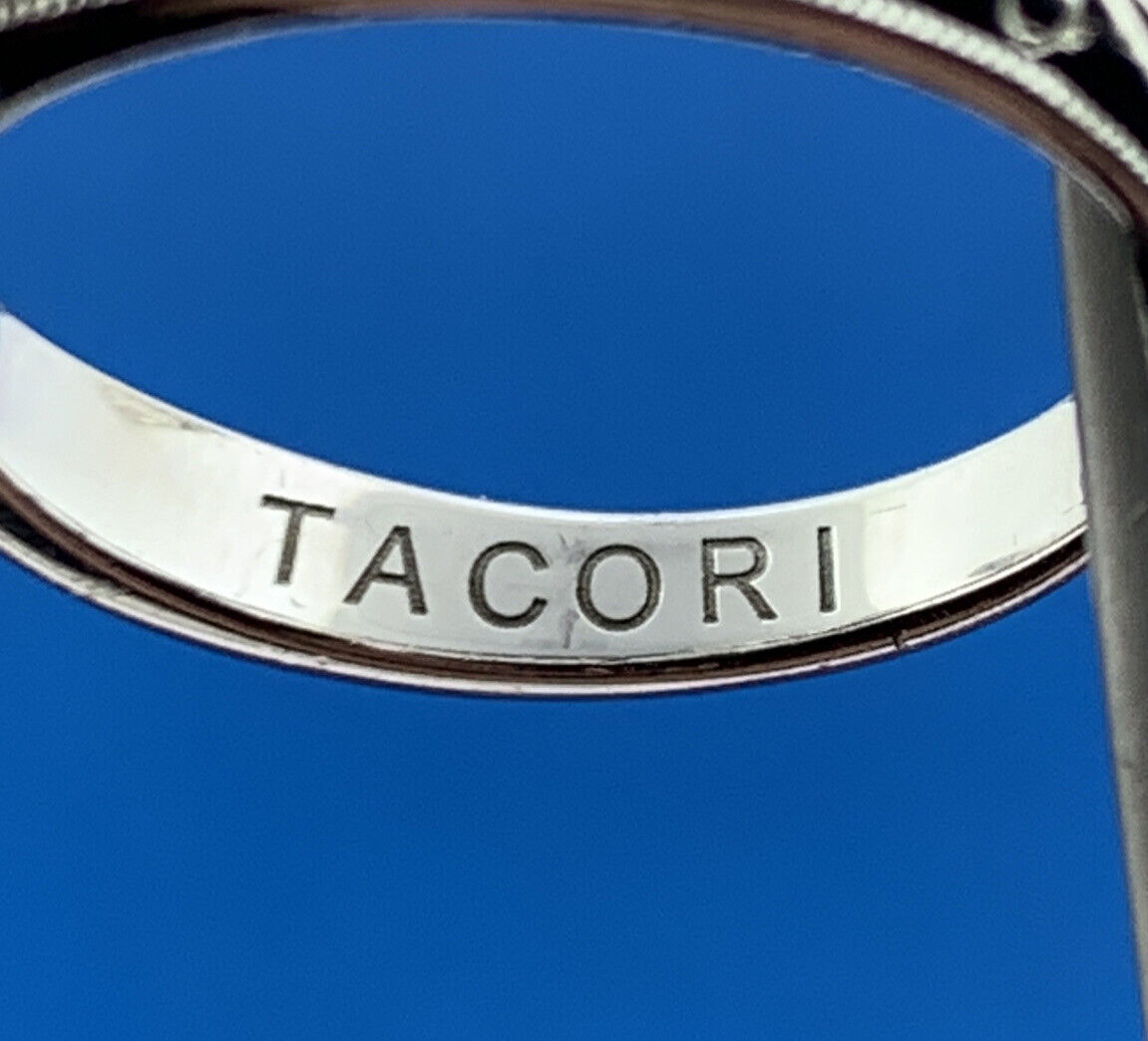 Designer TACORI 925 Sterling Silver Princess Asscher Cubic Zirconia Ring