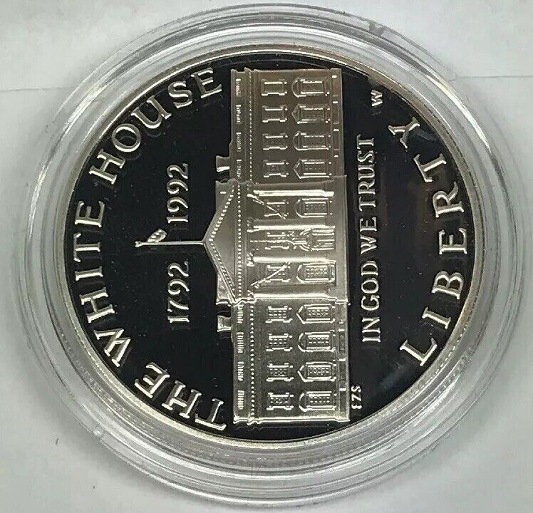 1992 W White House 200th Anniversary Commemorative Proof Silver Dollar OMP/COA