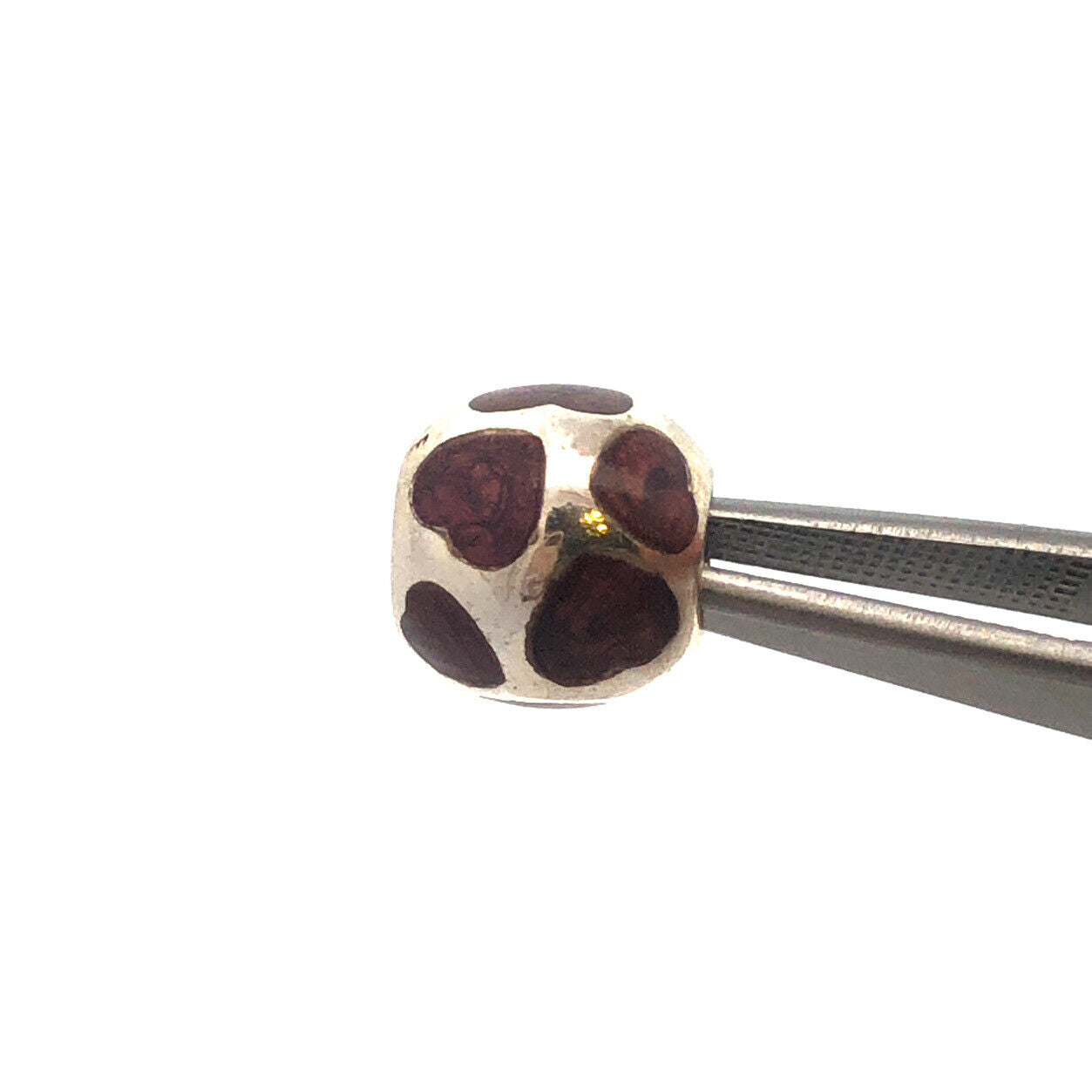 Authentic PANDORA 925 Sterling Silver 790543EN21 Purple Enamel Hearts Ball Charm