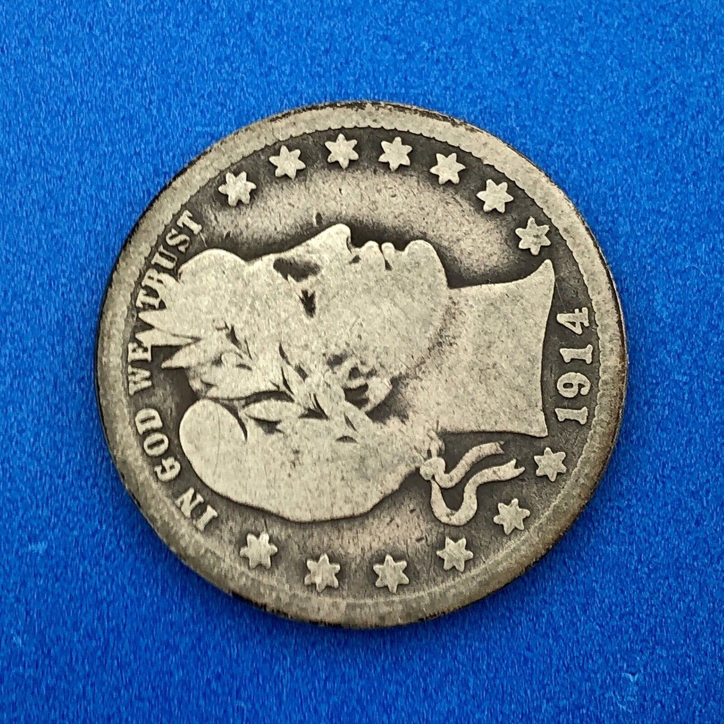 1914 S Silver Barber Quarter Better Key Date San Francisco Coin Rare Scarce