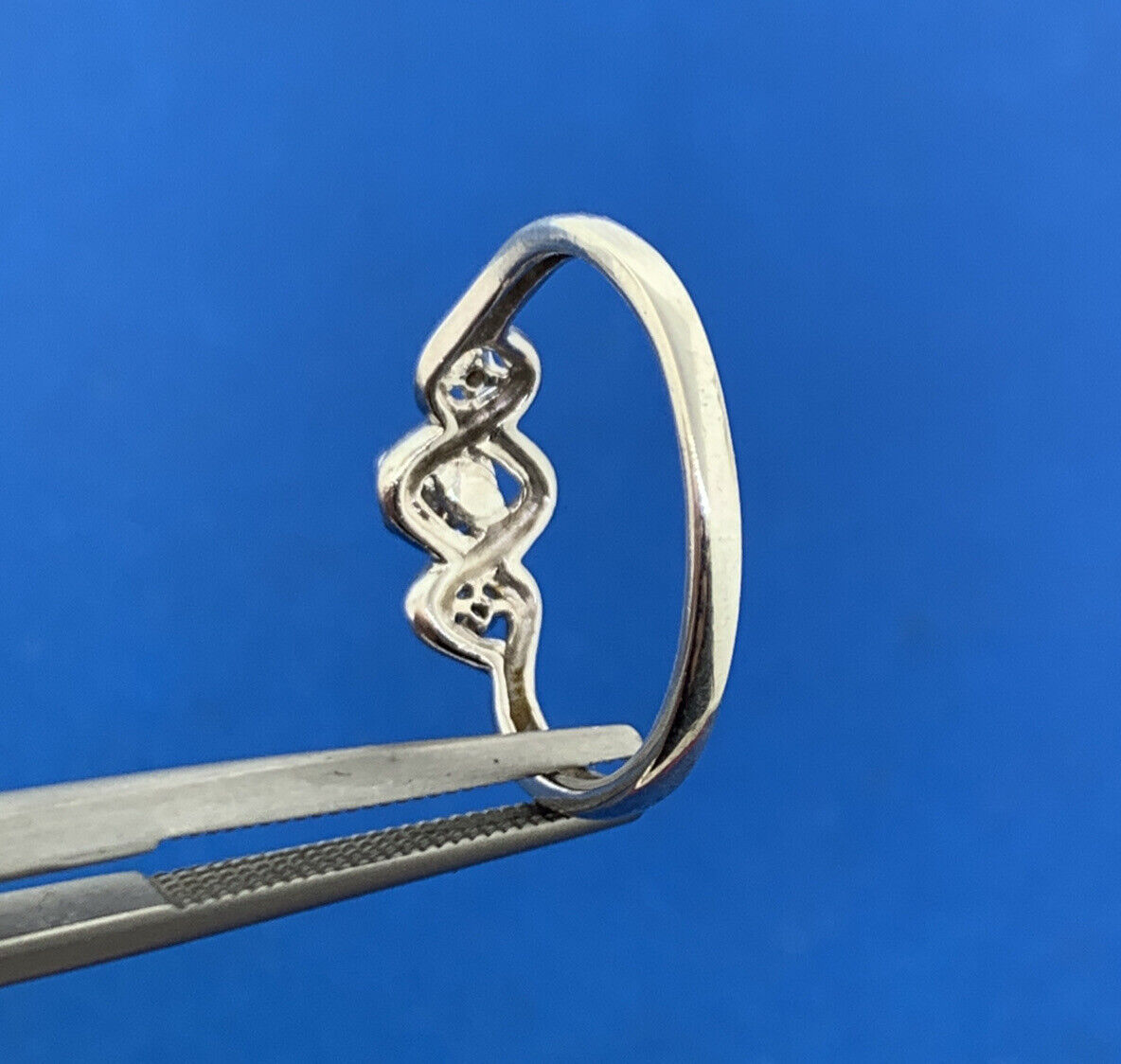 Designer 925 Sterling Silver Diamond Trio Promise Engagement Ring