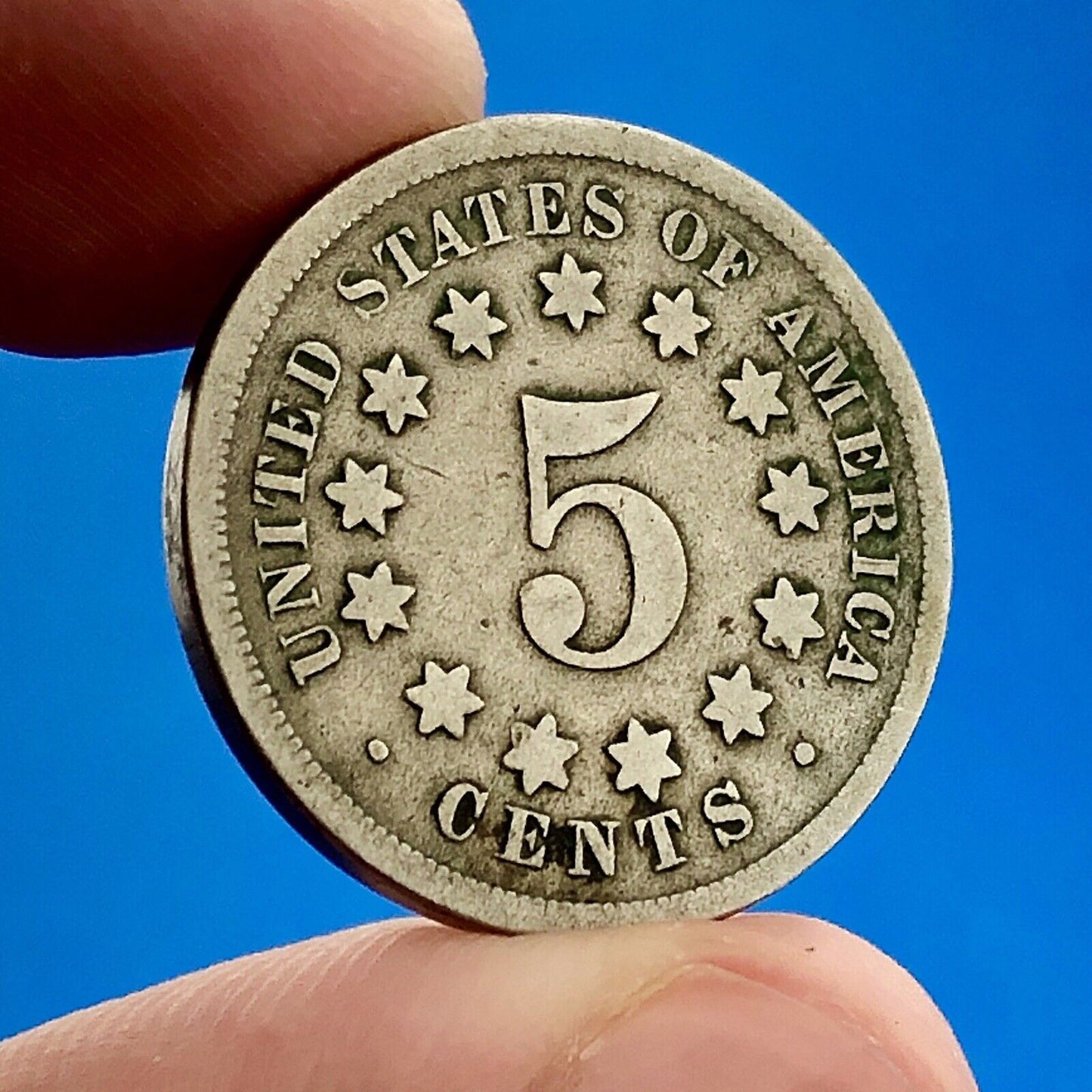 1868 P Shield Nickel Variety 2 Scarce Rare Better Key Philadelphia Mint Coin