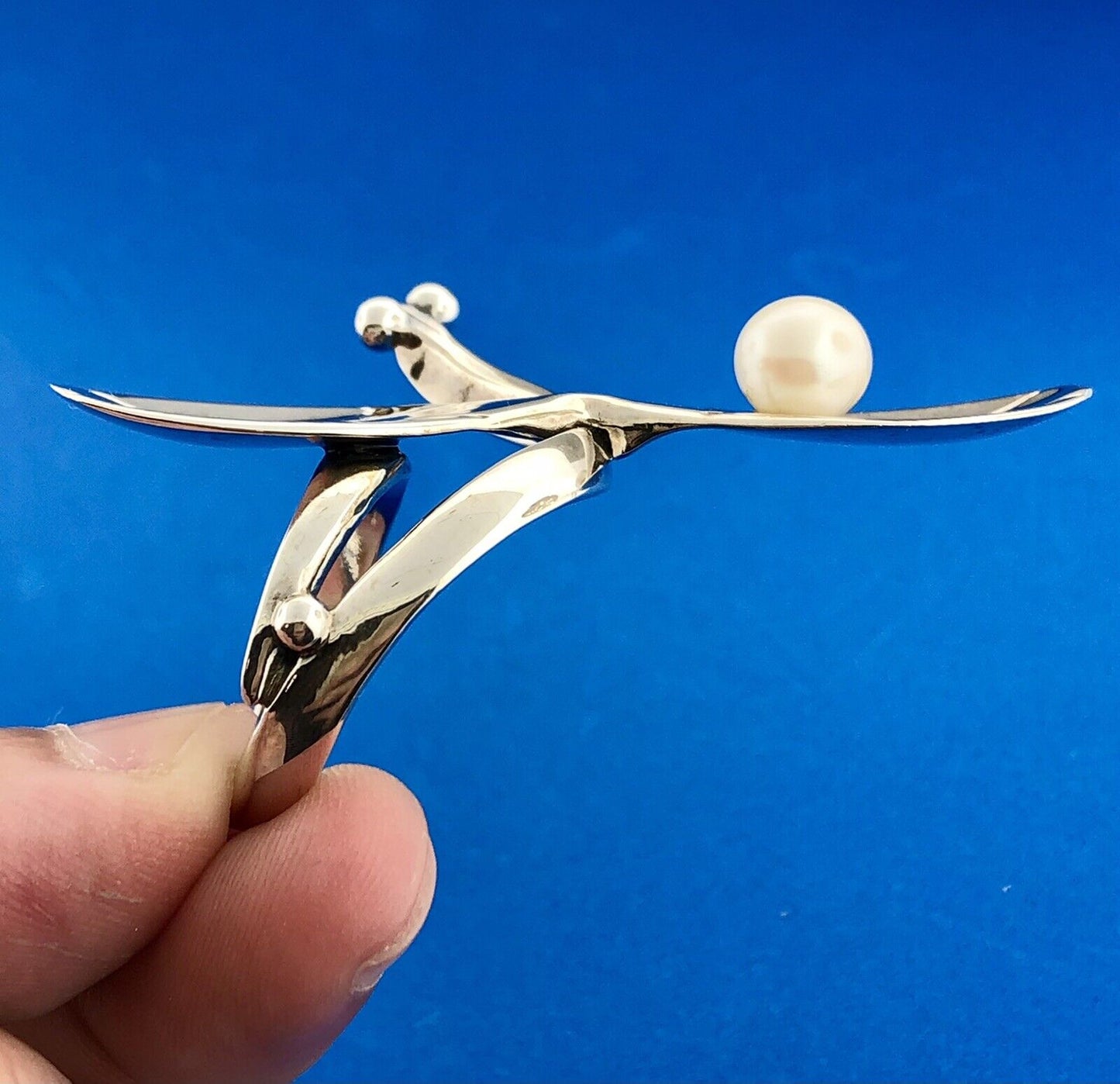 Carolyn Pollack R Moon 925 Sterling Silver Pearl Navajo Artisan Finger Ring