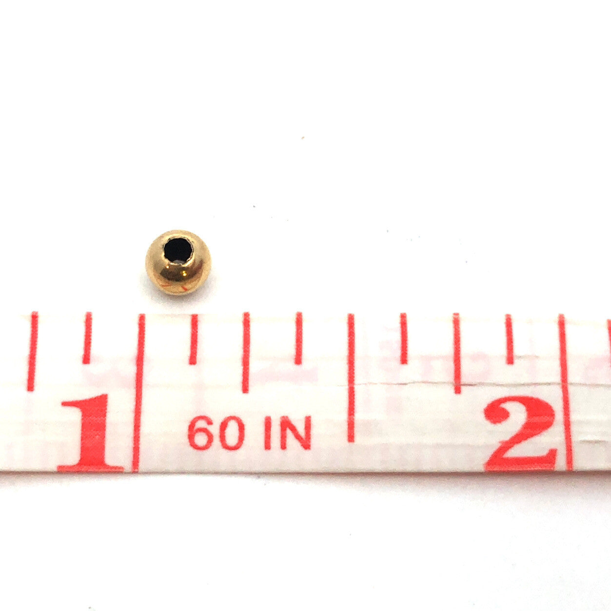 14K Yellow Gold Ball Bead Slide Bracelet Spacer Charm