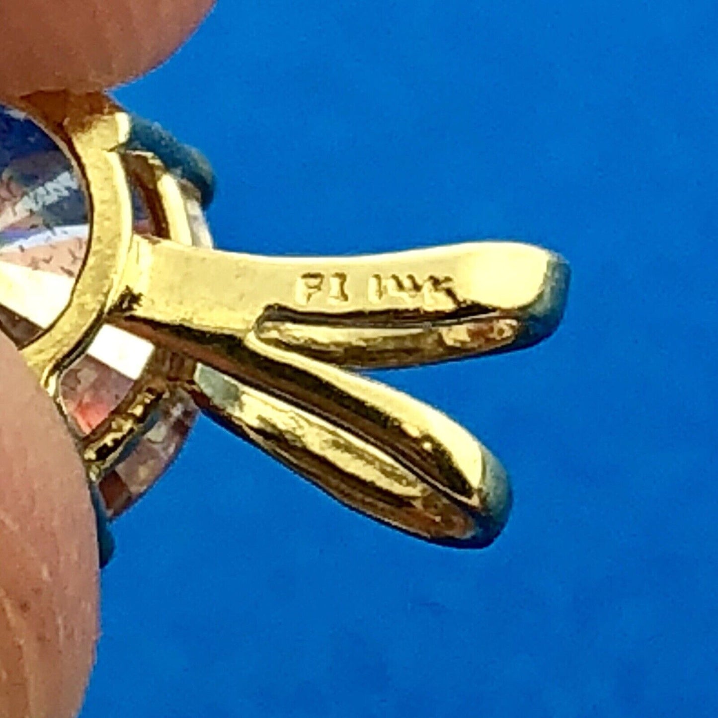 Classic 14K Yellow Gold Solitaire 2 Carat Cubic Zirconia CZ Drop Dangle Pendant