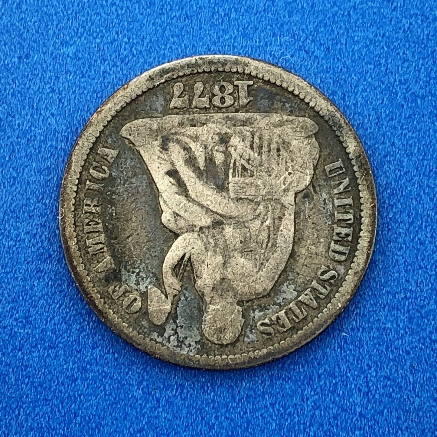 1877 P Silver Seated Liberty Dime 10c Better Key Scarce Philadelphia Mint Coin
