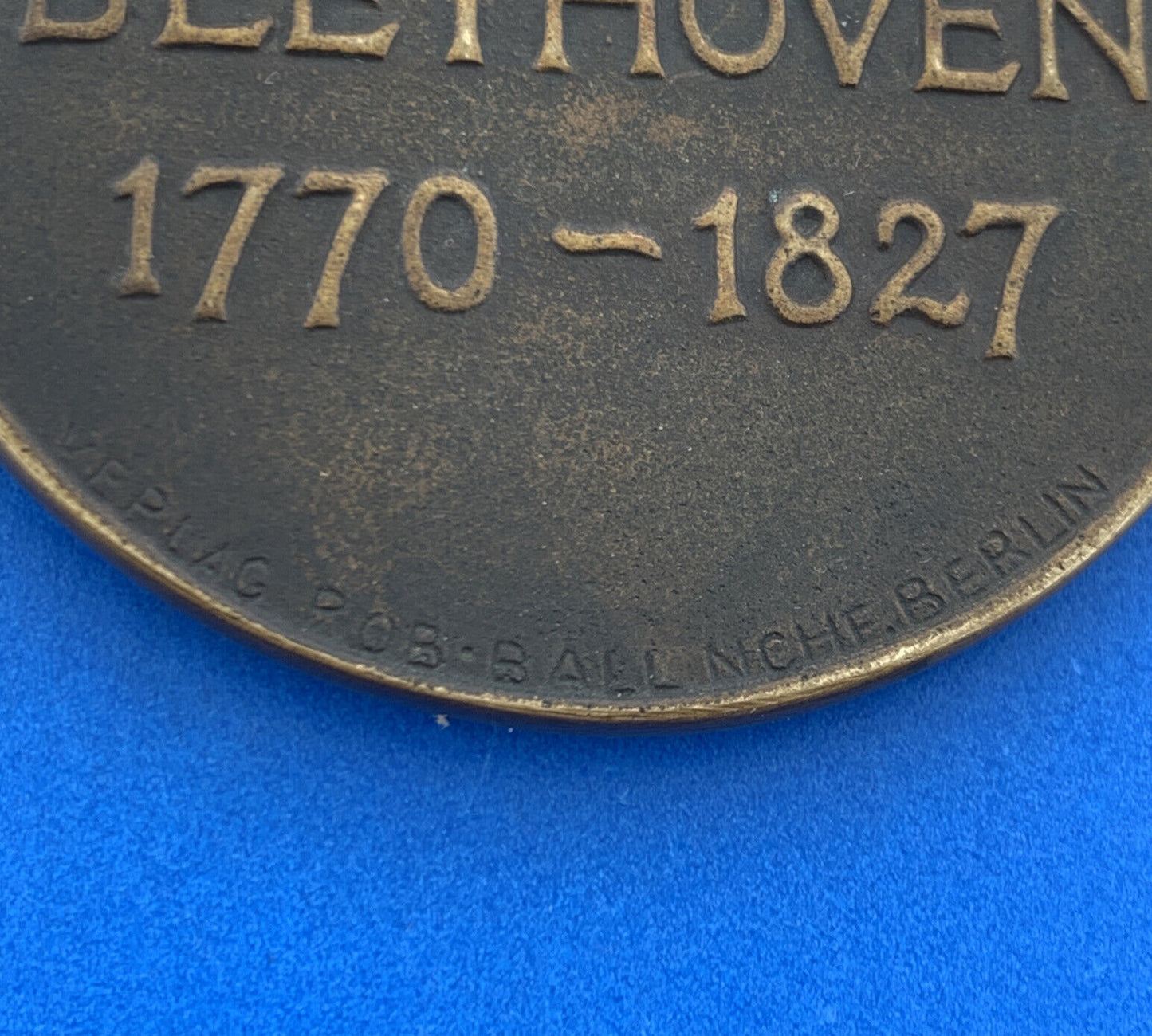 Furst Signed Ludwig Van Beethoven 1770-1827 Commemorative Bronze Medal
