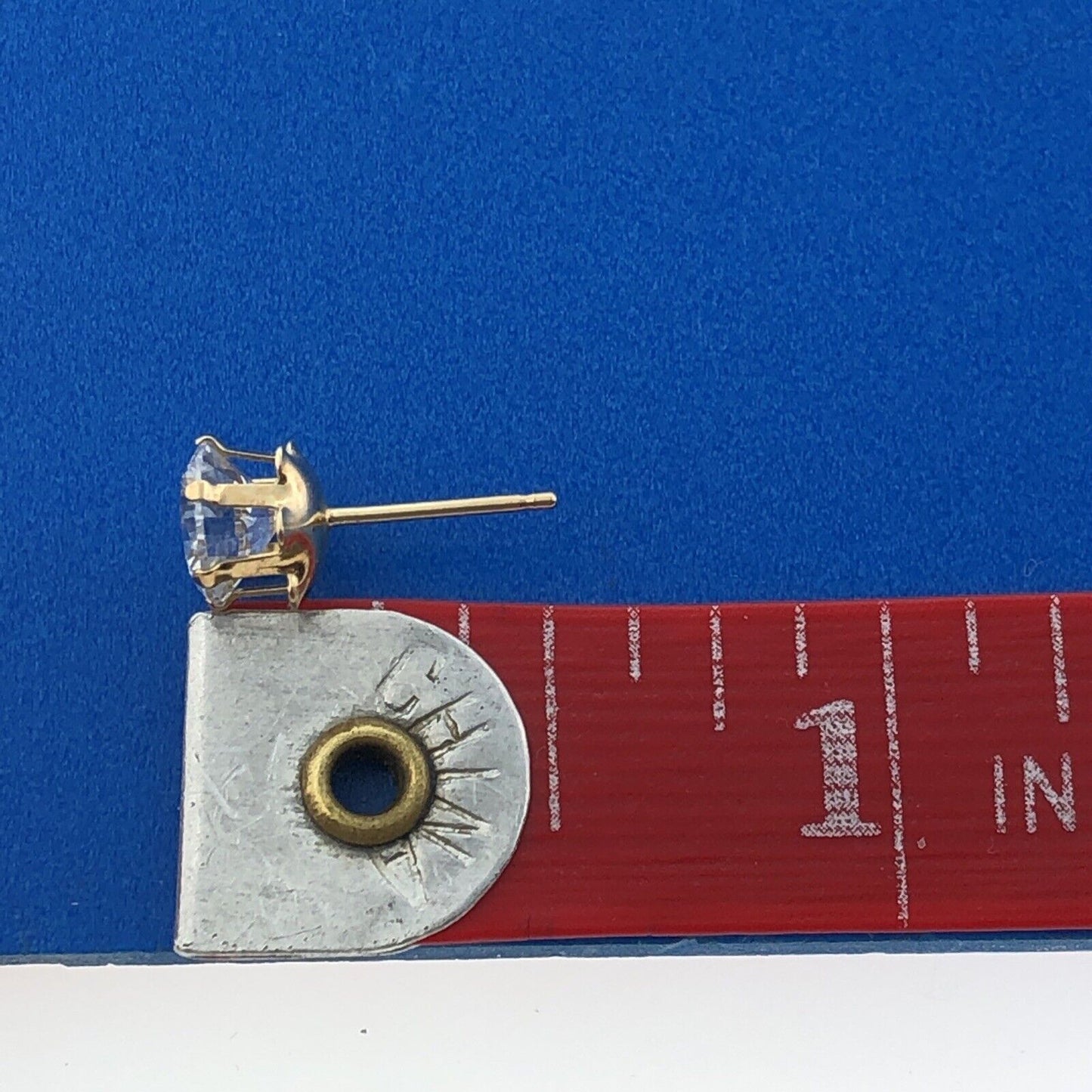 Gorgeous 14k Yellow Gold Large Round Cut Sparkling CZ Stud Earrings