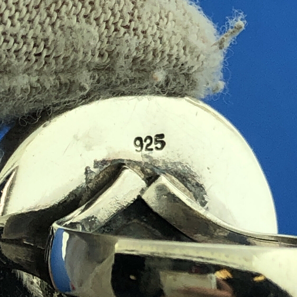 Sterling Silver 925 Brown White Abalone Shell Spiral Circle Ring Size 7.75