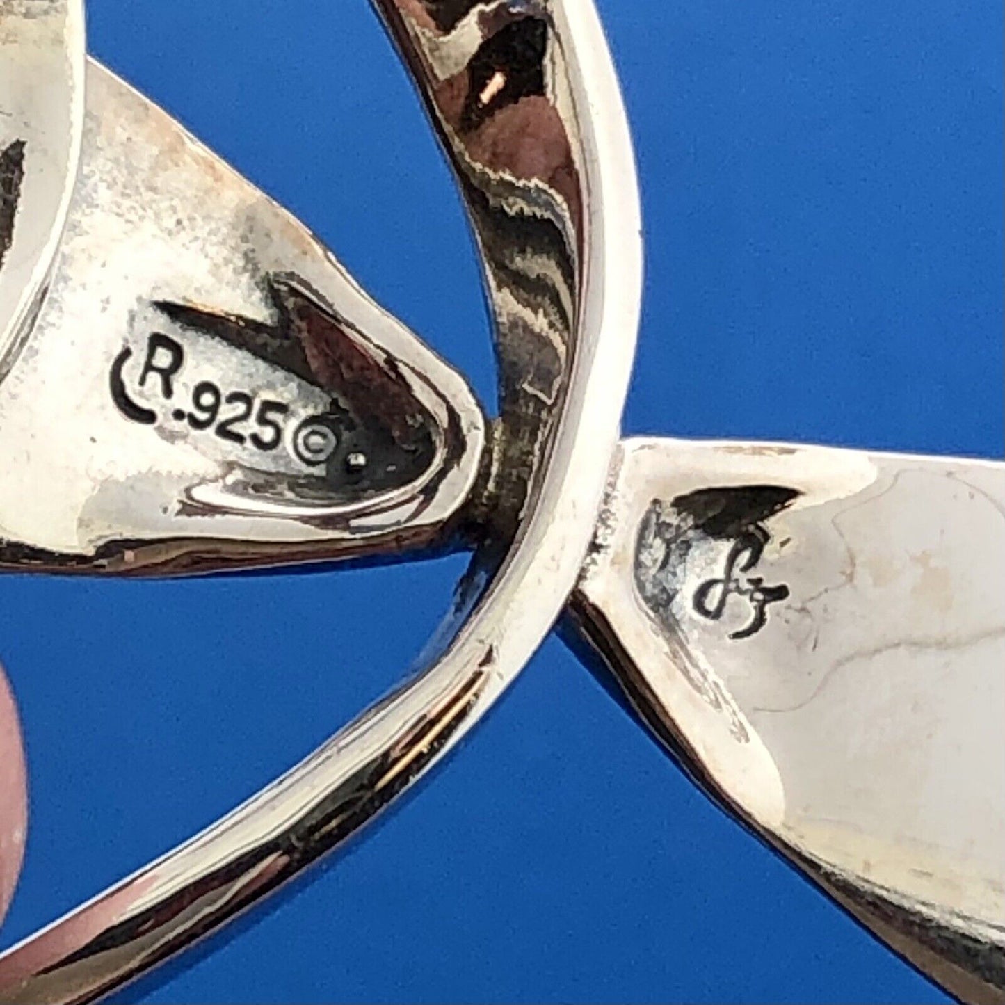 Carolyn Pollack R Moon 925 Sterling Silver Pearl Navajo Artisan Finger Ring