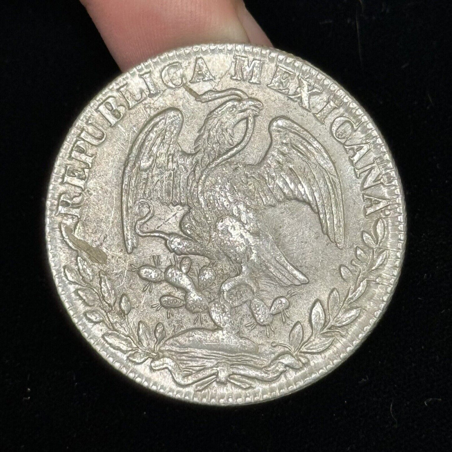 1837 Go Guanajuato Mexico 8 Reales P.J. Cap & Rays Libertad .903 Silver Coin