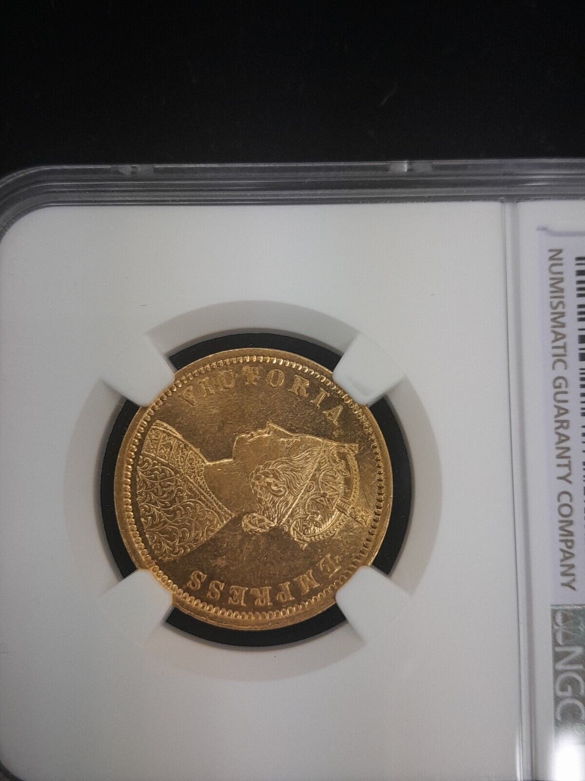 1885 C British India Mohur S & W - 6.13 NGC MS62 Gold Coin