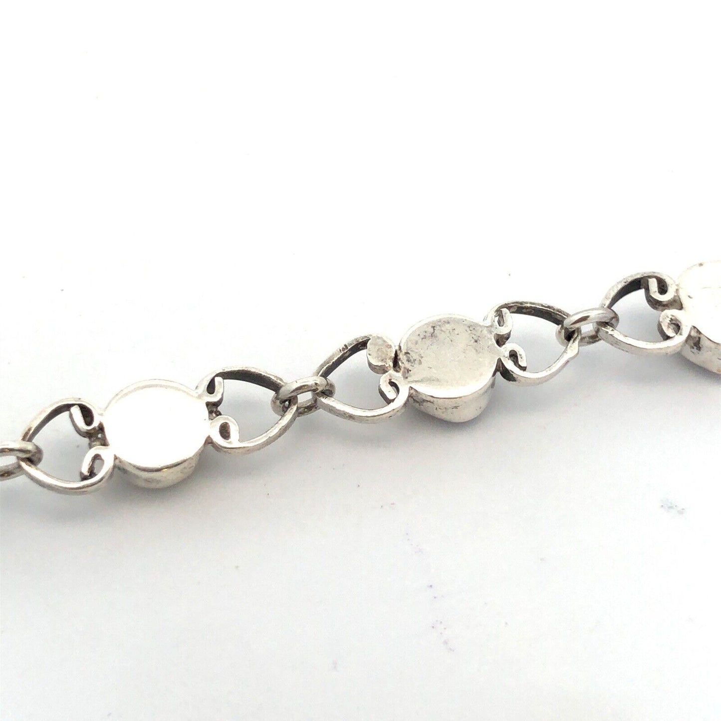 Vintage 925 Sterling Silver Pearl Tahitian Pearl Tennis Bracelet