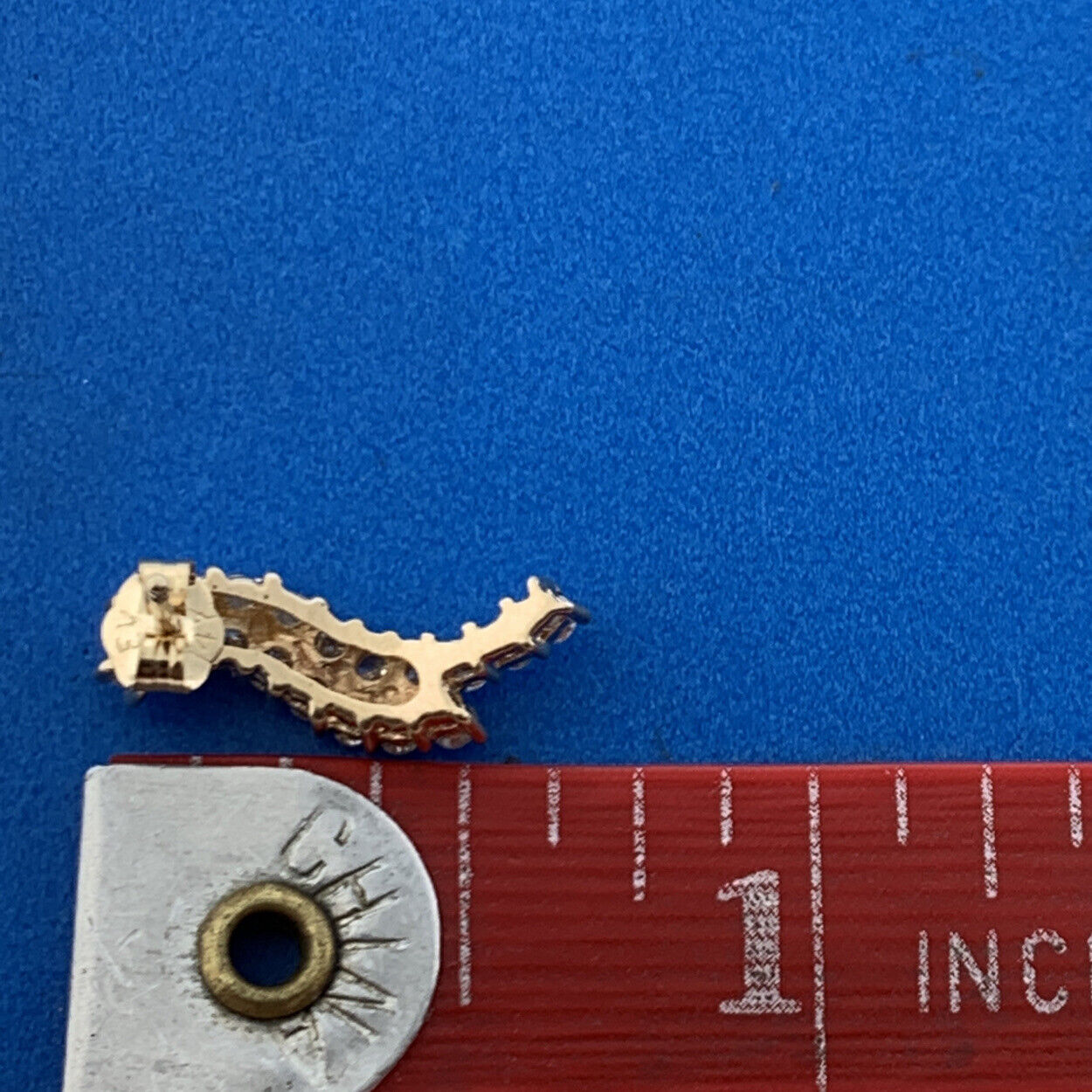 14K Yellow Gold Diamond Infinity Eternity Swag Anniversary Stud Earrings