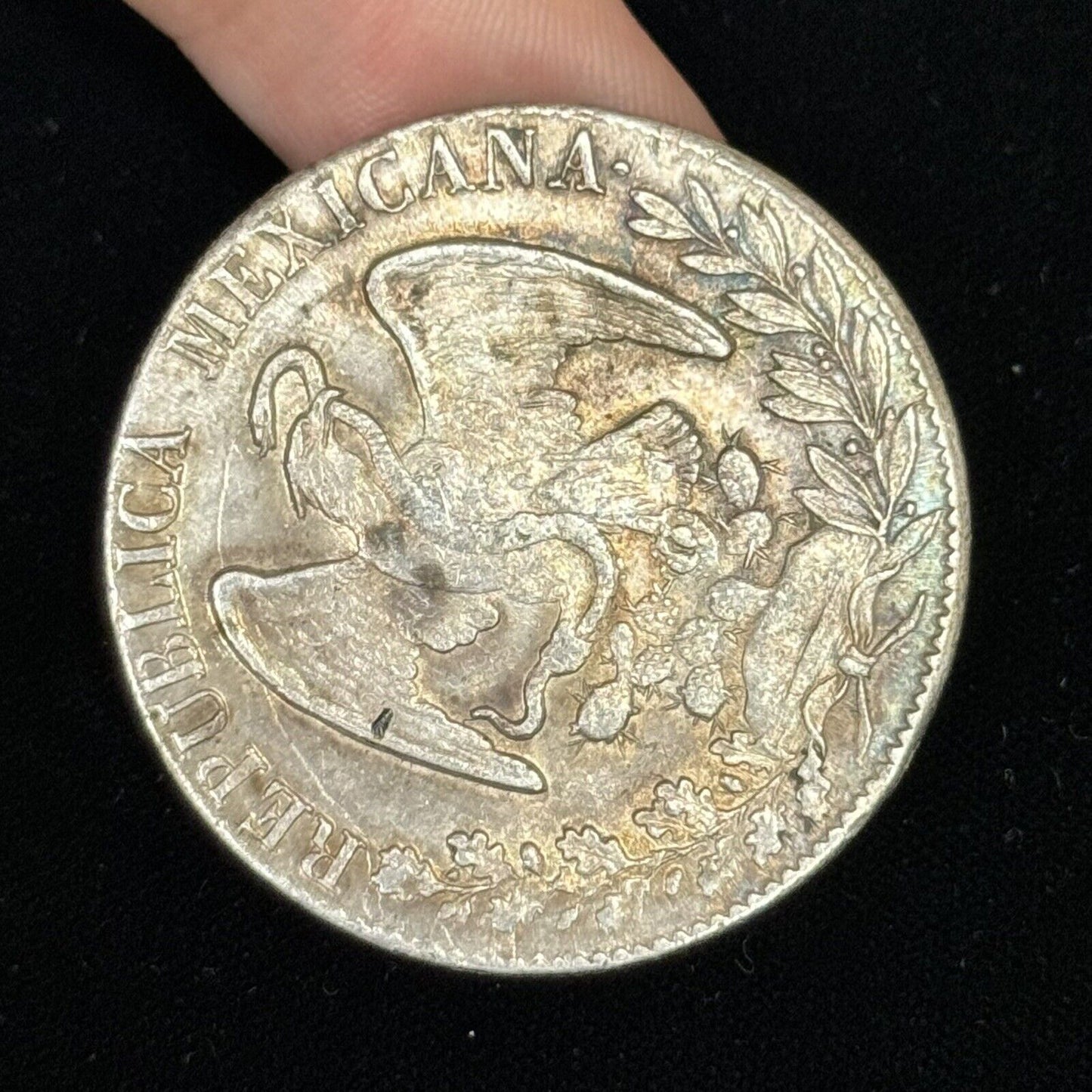 1835 Do Durango Mexico 8 Reales R.M. Cap & Rays Libertad .903 Silver Coin