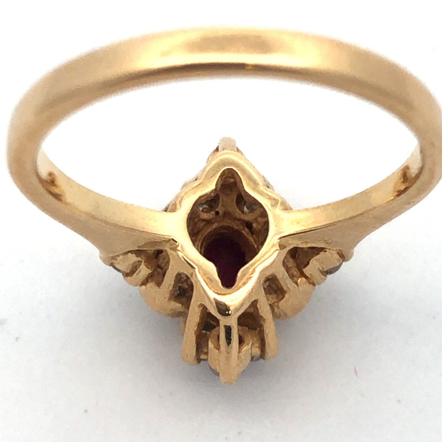 Designer 18K Yellow Gold Ruby Diamond July Anniversary Birthday Ring
