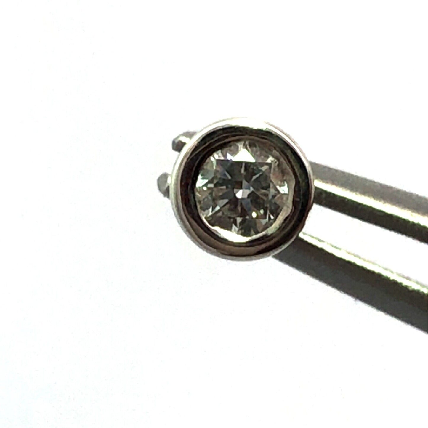 Designer 14K White Gold Diamond Solitaire Stud Earrings