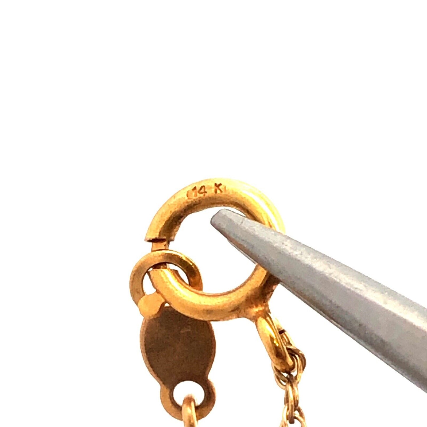 Estate 14K Yellow Gold Keshi Pearl Beaded Chain Station Necklace