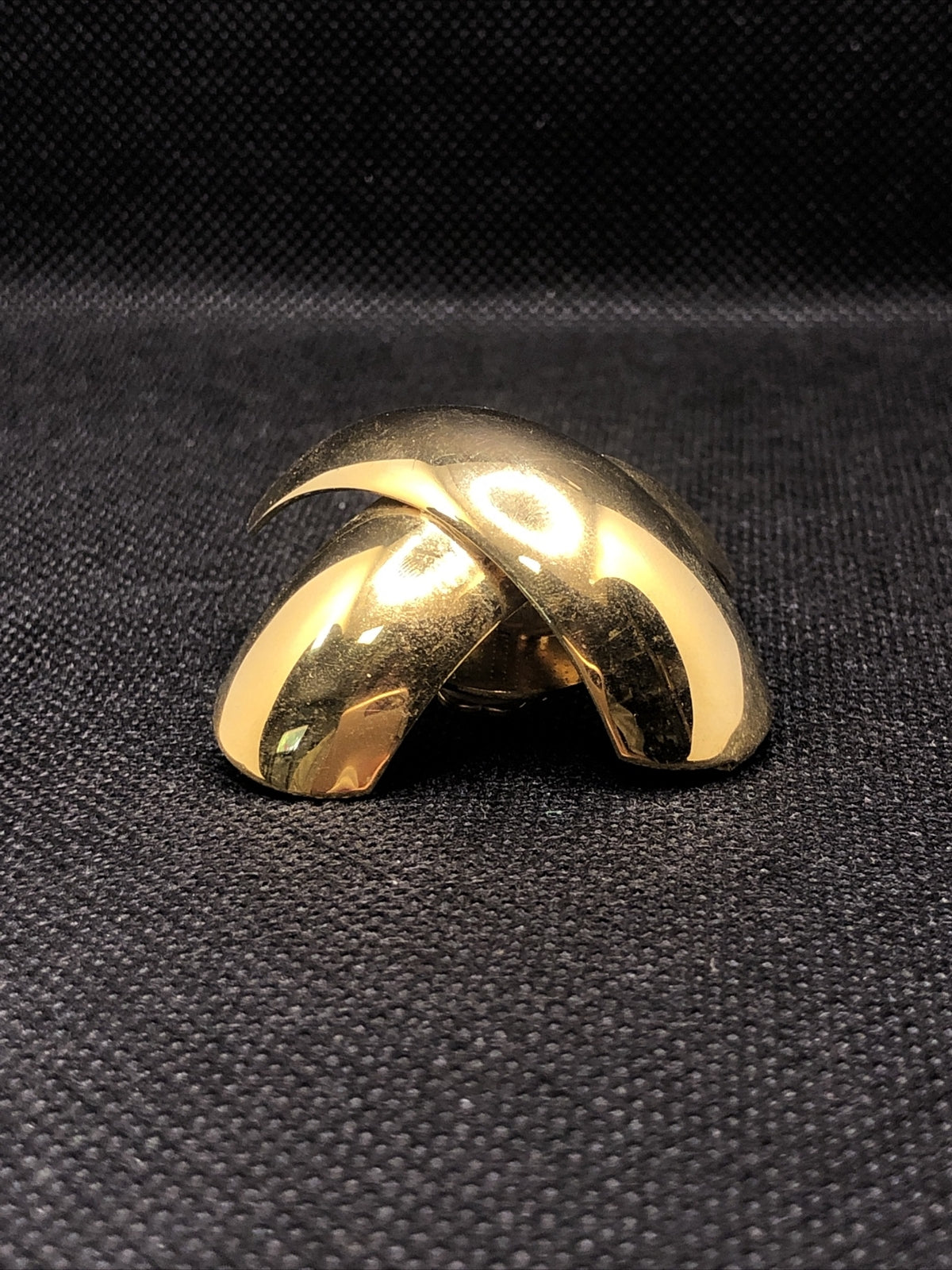Mid Century Norma Jean Gold Tone Modernist X Polished Statement Clip On Earrings