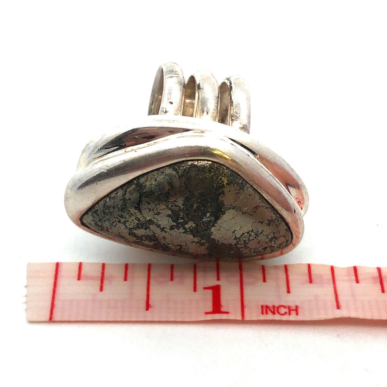 Designer Barse 925 Sterling Silver Rough Cut Hematite Chunky Statement Ring