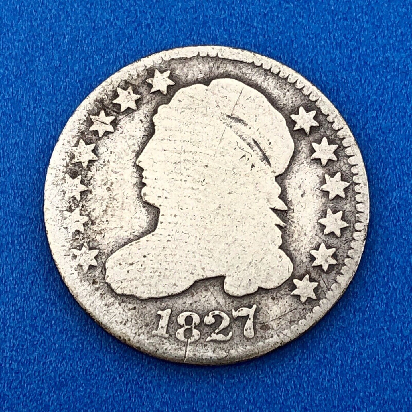 1827 P Silver Capped Bust Dime Type 1 Better Key Early Philadelphia Mint Coin