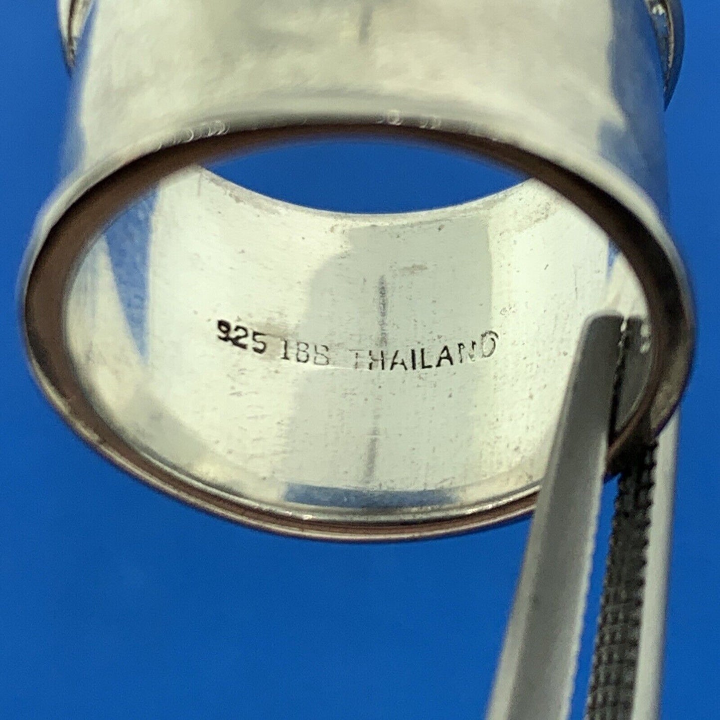 Designer 925 Sterling Silver Polished Ribbed Wide Cigar Band Ring