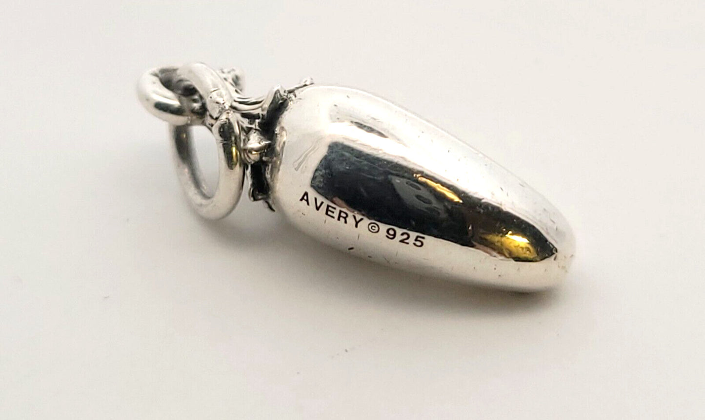 Designer James Avery .925 Sterling Silver Chili Pepper Cooking Bracelet Charm