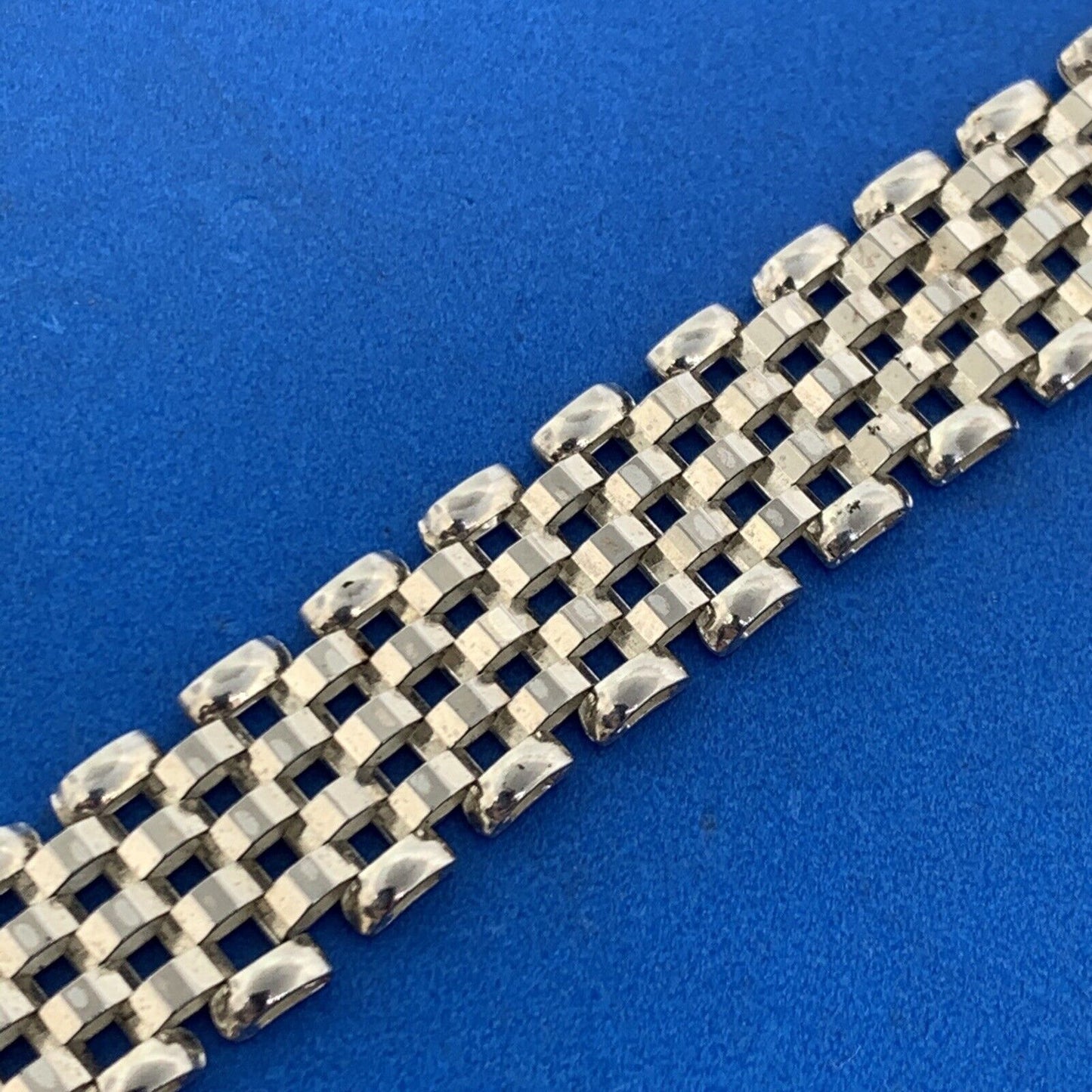 Designer Milor Italy 925 Sterling Silver Basket Mesh Statement Wrap Bracelet