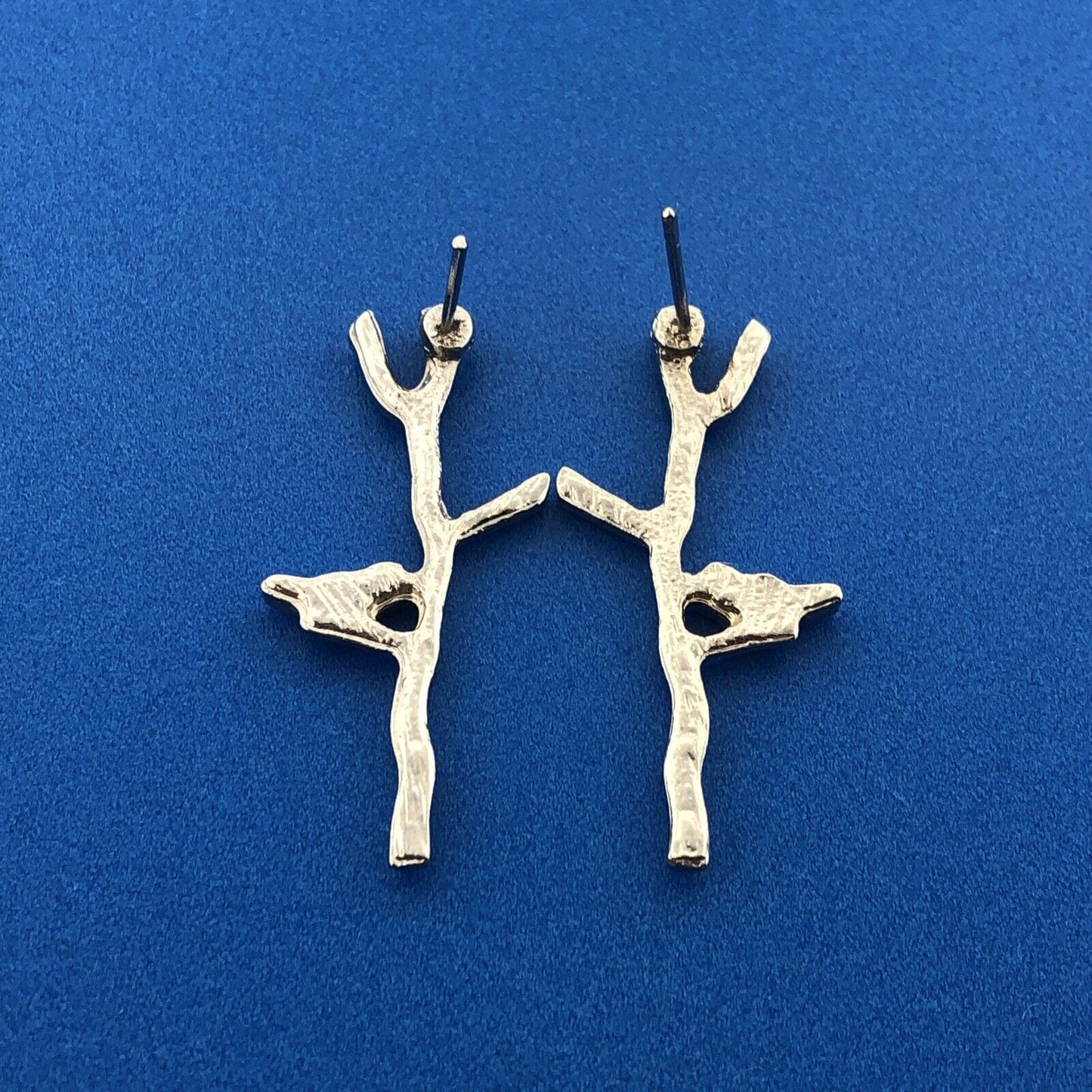 Stunning Sterling Silver 925 Perched Bird Tree Stud Earrings