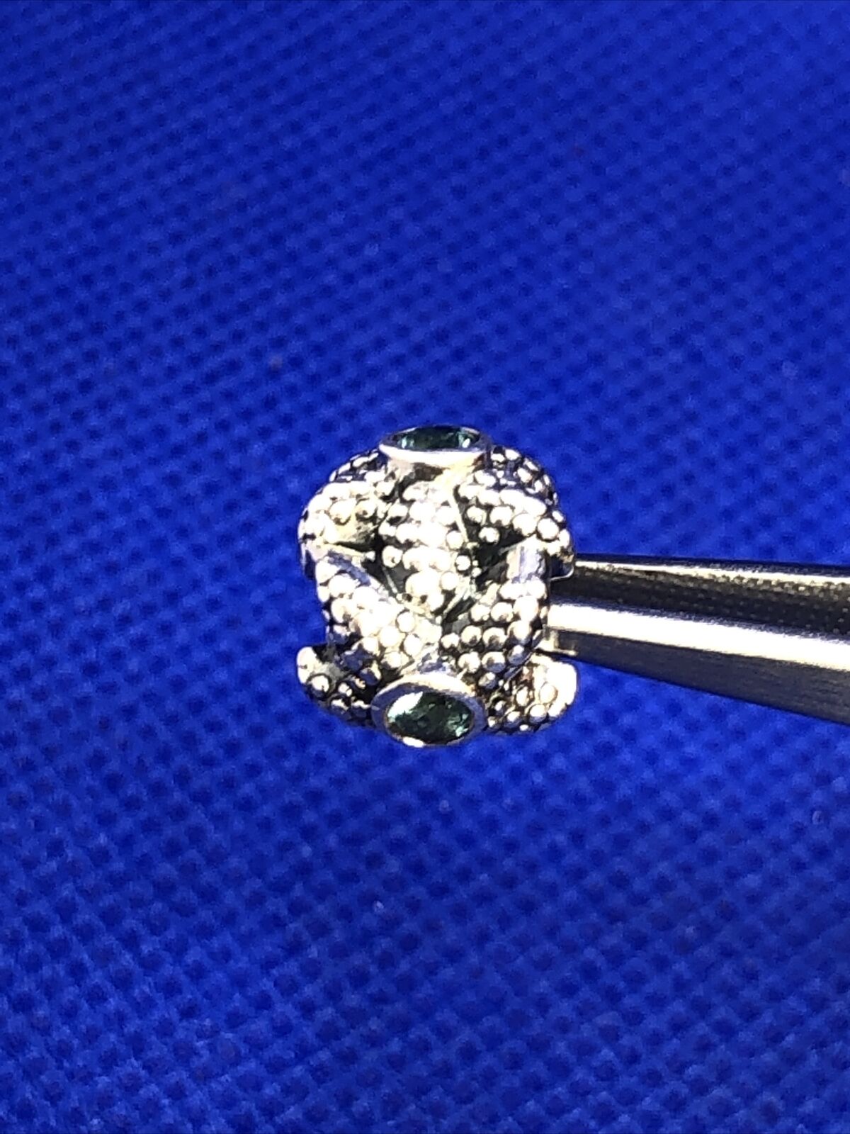 Retired PANDORA ALE 925 Sterling Silver Blue Spinel Sea Starfish Charm 791163