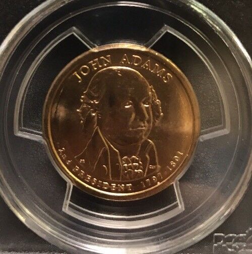 2007 D John Adams Presidential Dollar $1 PCGS MS63 First Day of Issue Position B