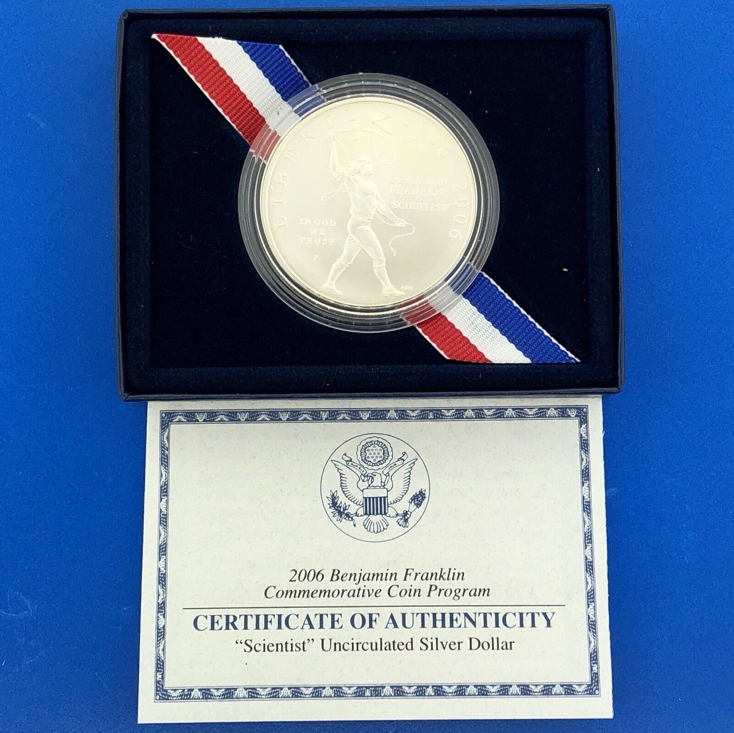 2006 P Benjamin Franklin Scientist Commemorative Uncirculated Silver Dollar