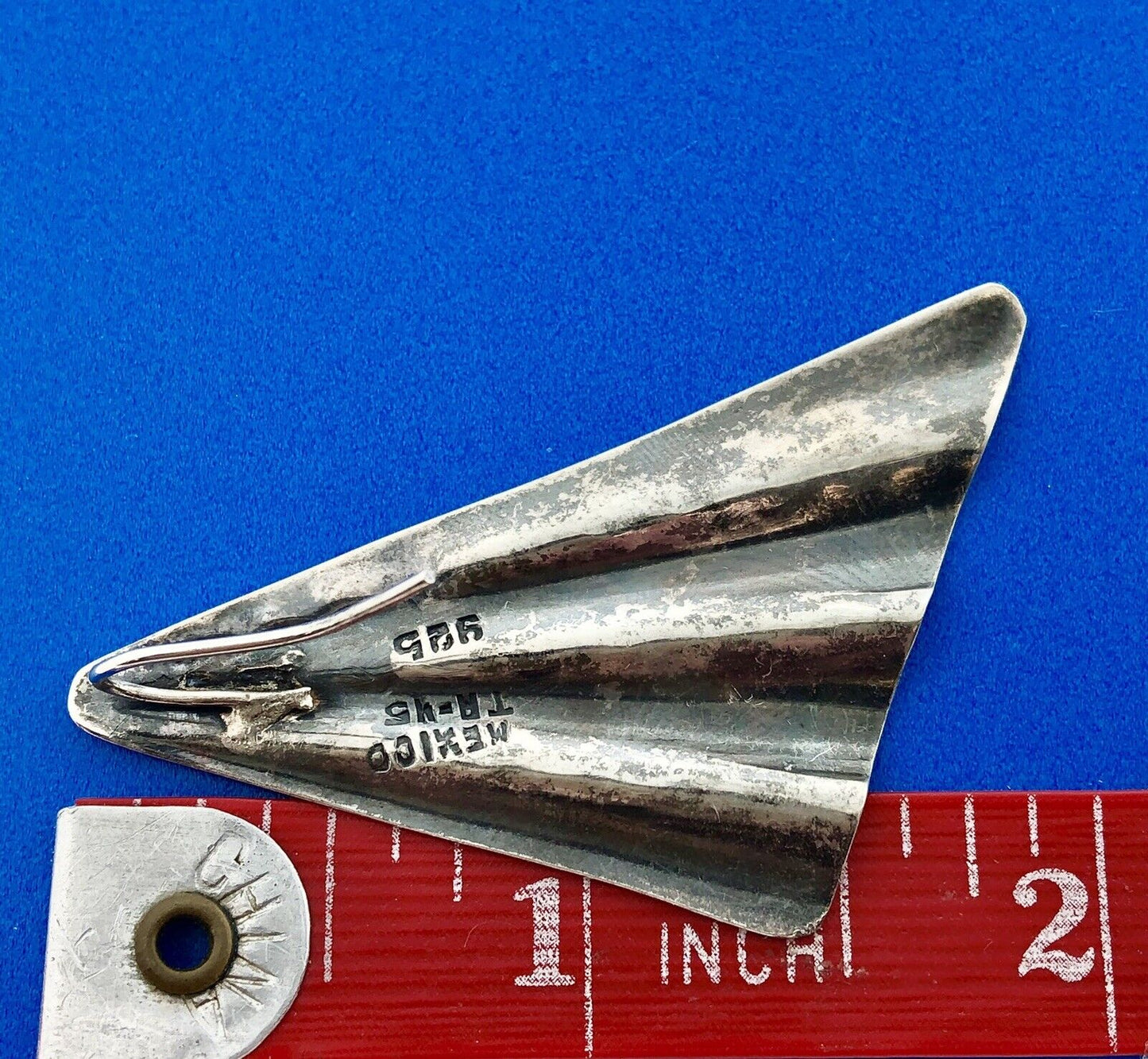 Vintage Taxco TA 115 Sterling Silver Modernist Trapezoid Statement Earrings