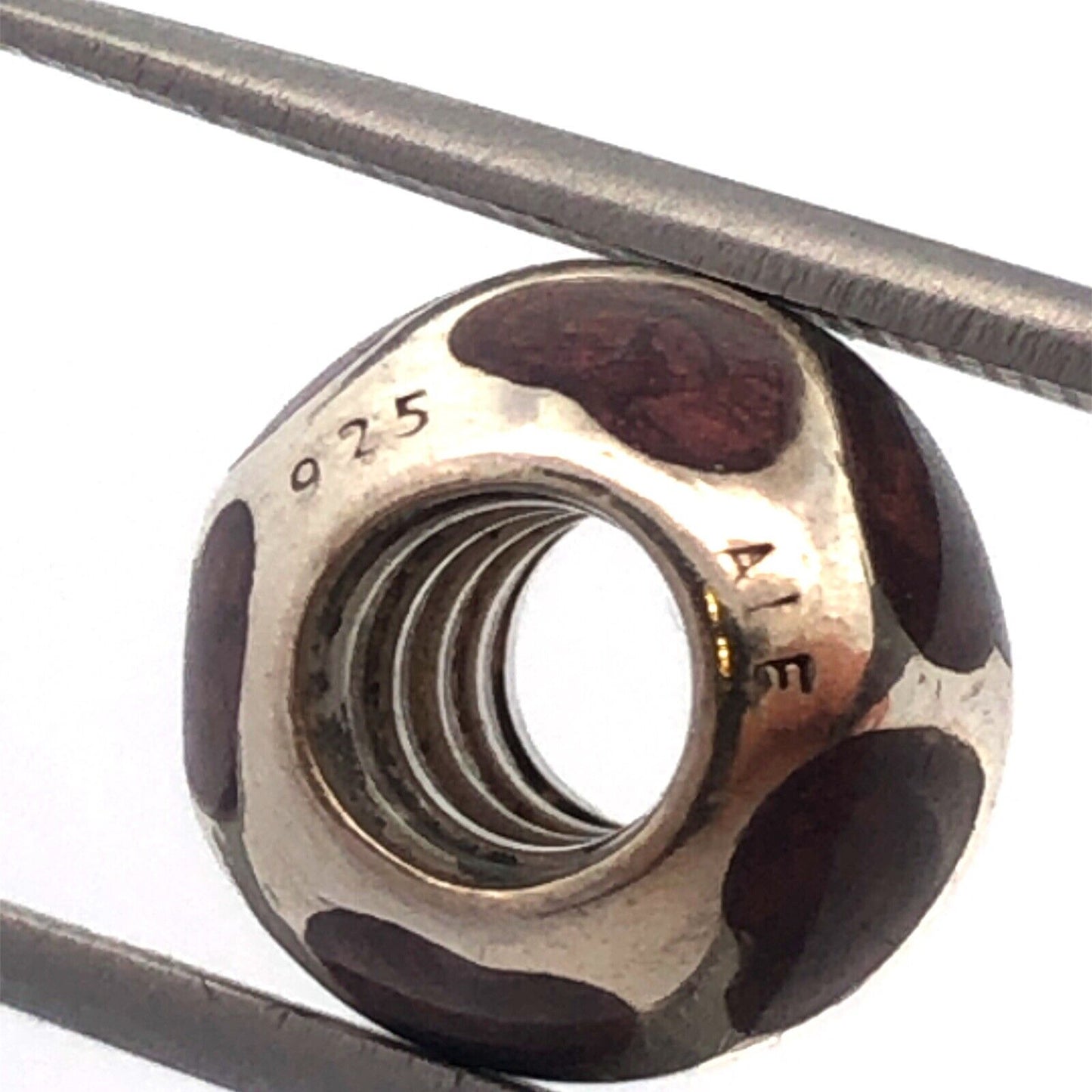 Authentic PANDORA 925 Sterling Silver 790543EN21 Purple Enamel Hearts Ball Charm