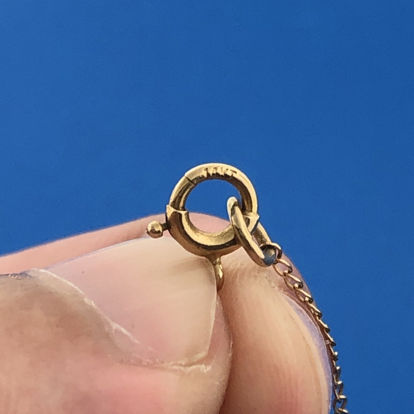 Gorgeous 14k Yellow Gold 5.35mm White Pearl 32" Oval Link Chain Necklace