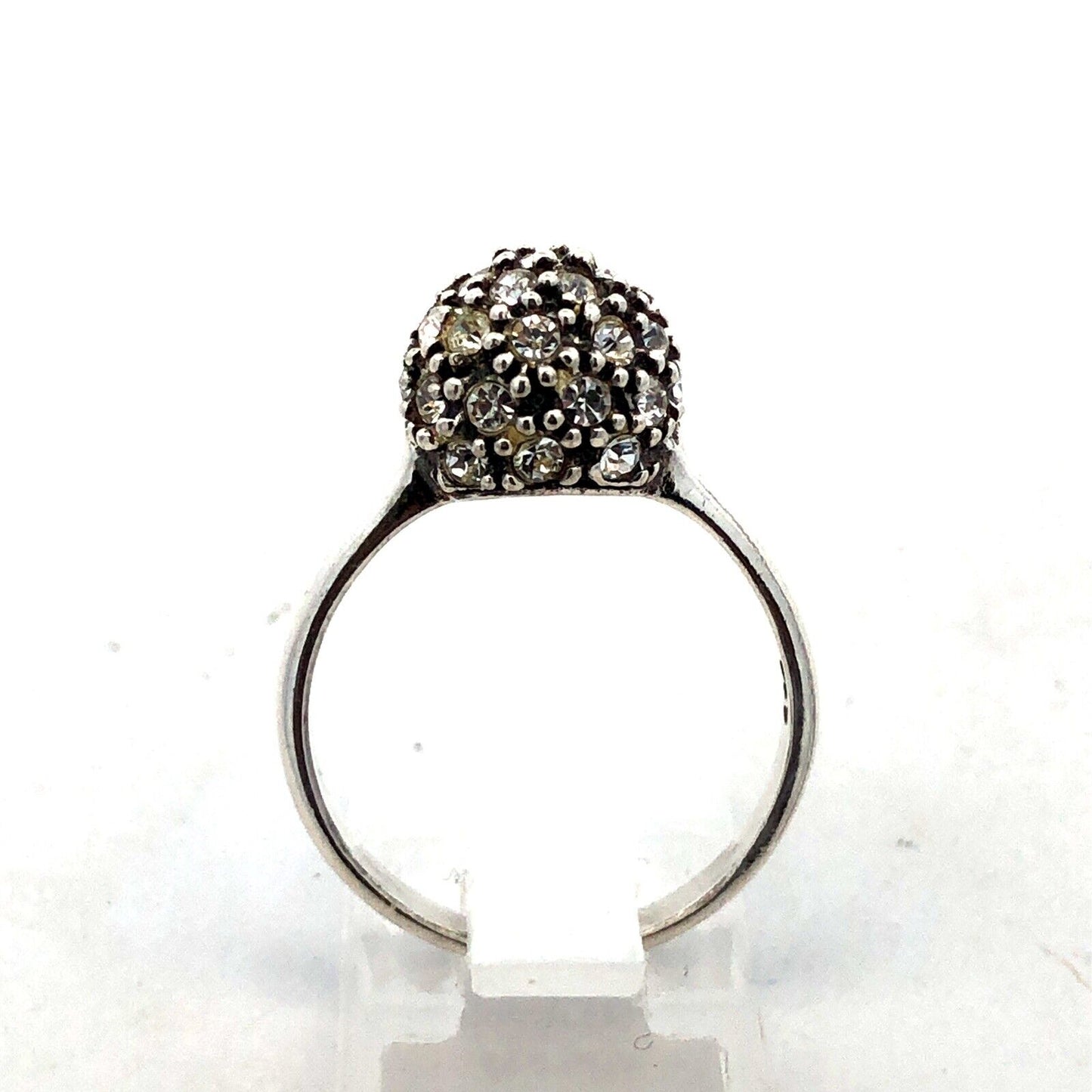 Designer Michael Anthony 925 Sterling Silver Round Cubic Zirconia Ball Dome Ring