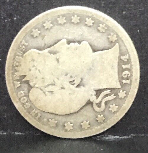 1914 P Silver Barber Quarter Better Key Date Philadelphia Coin Rare Scarce