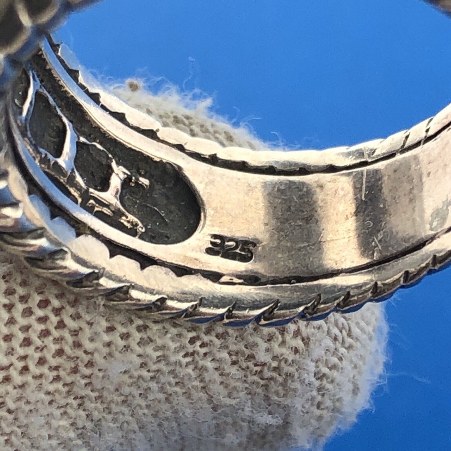 Stunning Sterling Silver 925 Faceted Amethyst Brick Cigar Band Ring Size 8