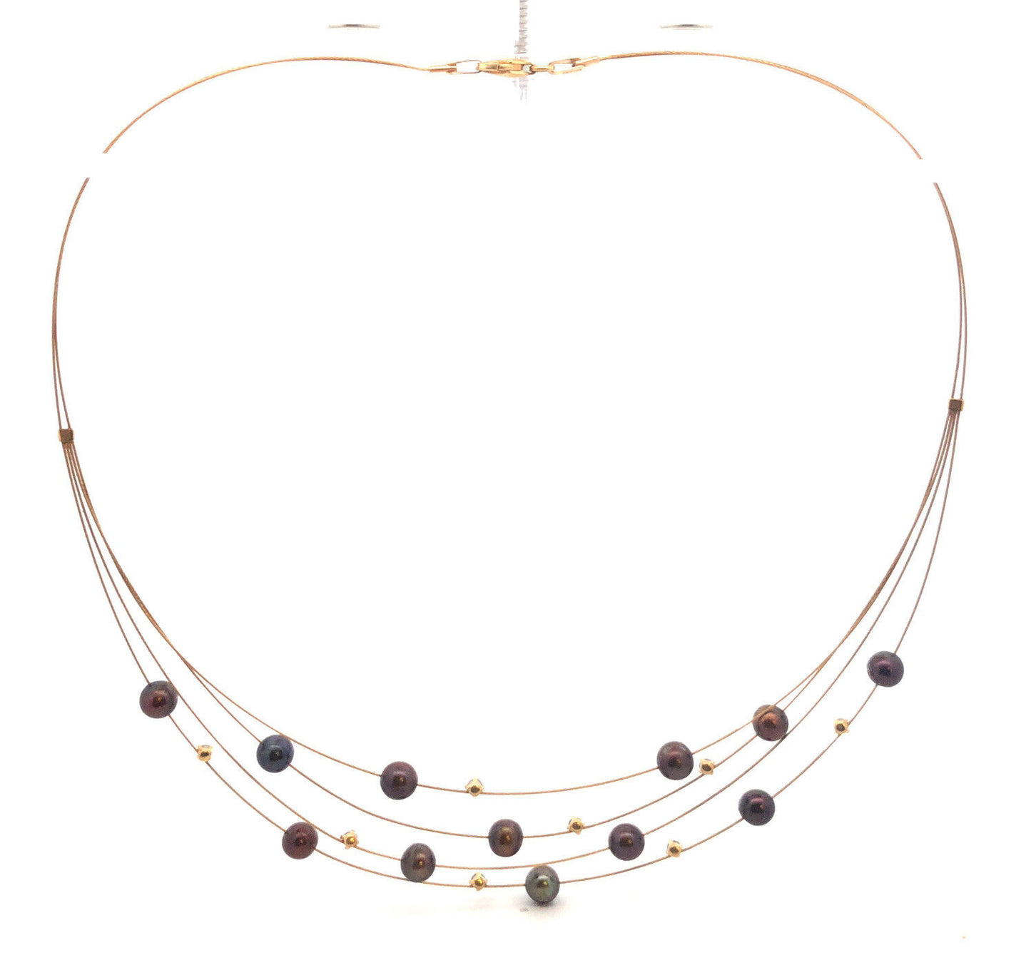 Adi Paz ZRW Israel 14K Yellow Gold Smoky Quartz Chocolate Pearl Cable Necklace