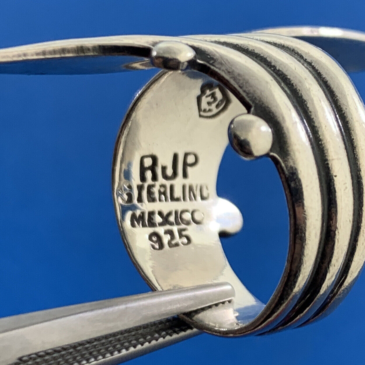 Taxco Mexico RJP 925 Sterling Silver Wrap Texture Statement Finger Ring