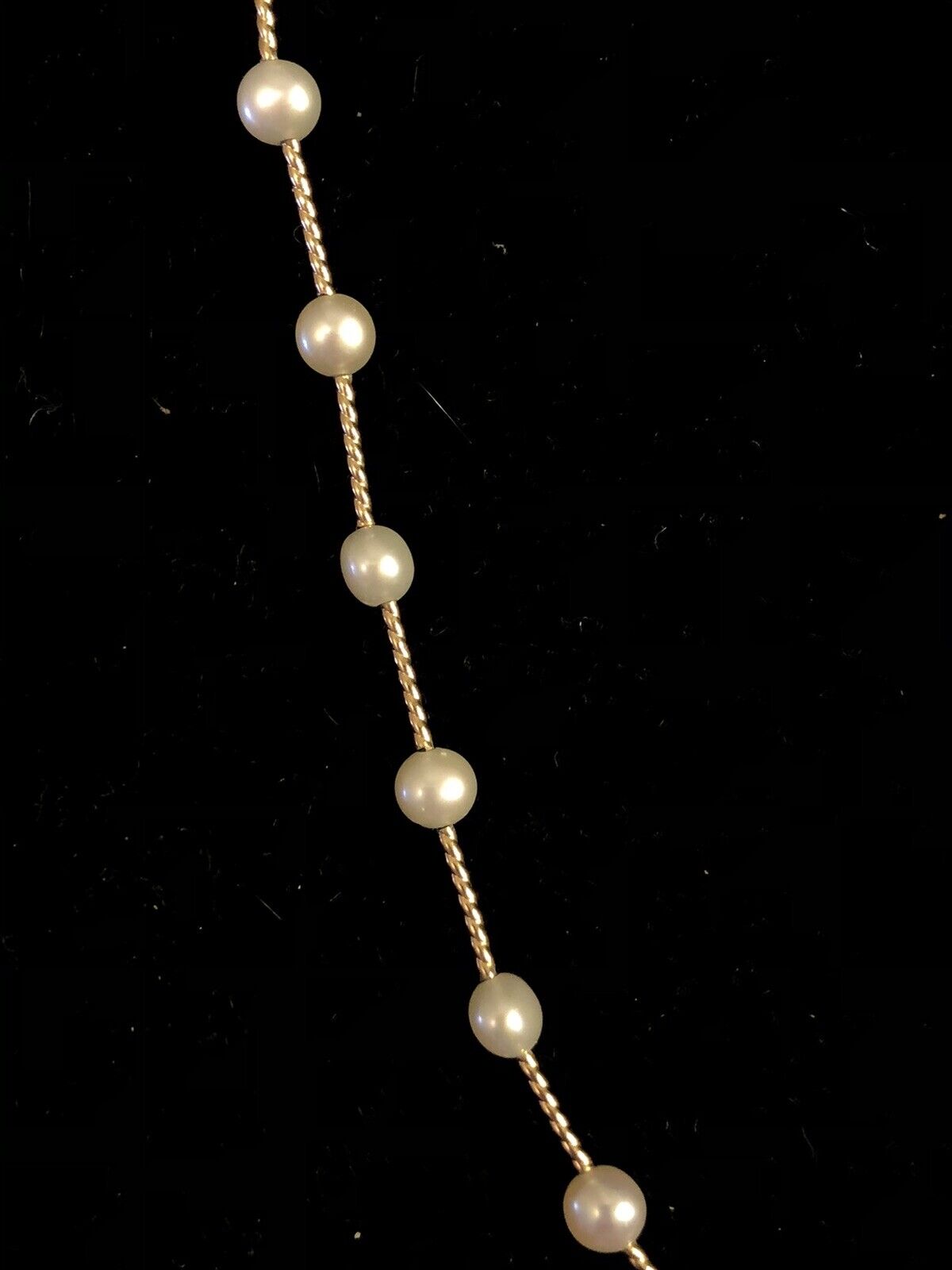 Designer 14K Yellow Gold 4.5 mm Cultured Freshwater Pearl Station Necklace