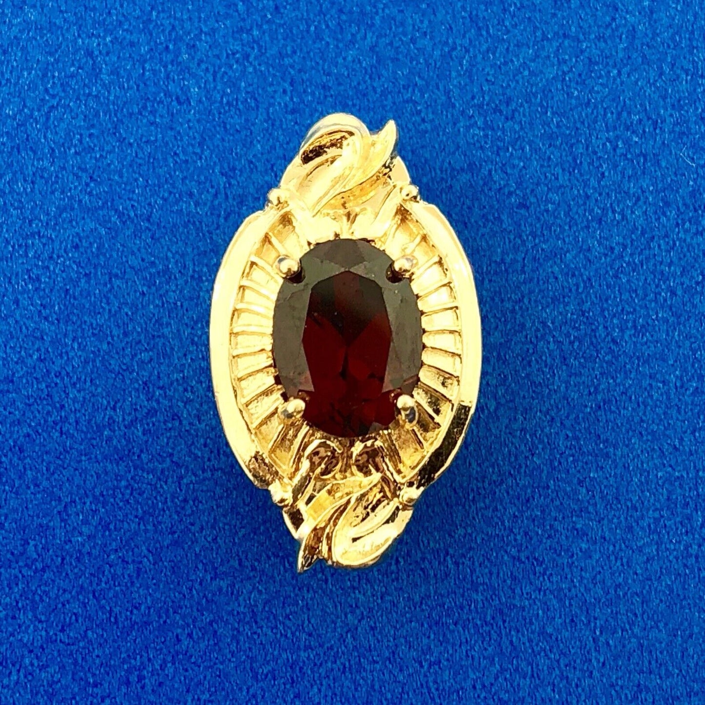 Designer 14K Yellow Gold Oval Garnet January Anniversary Slide Bracelet Charm