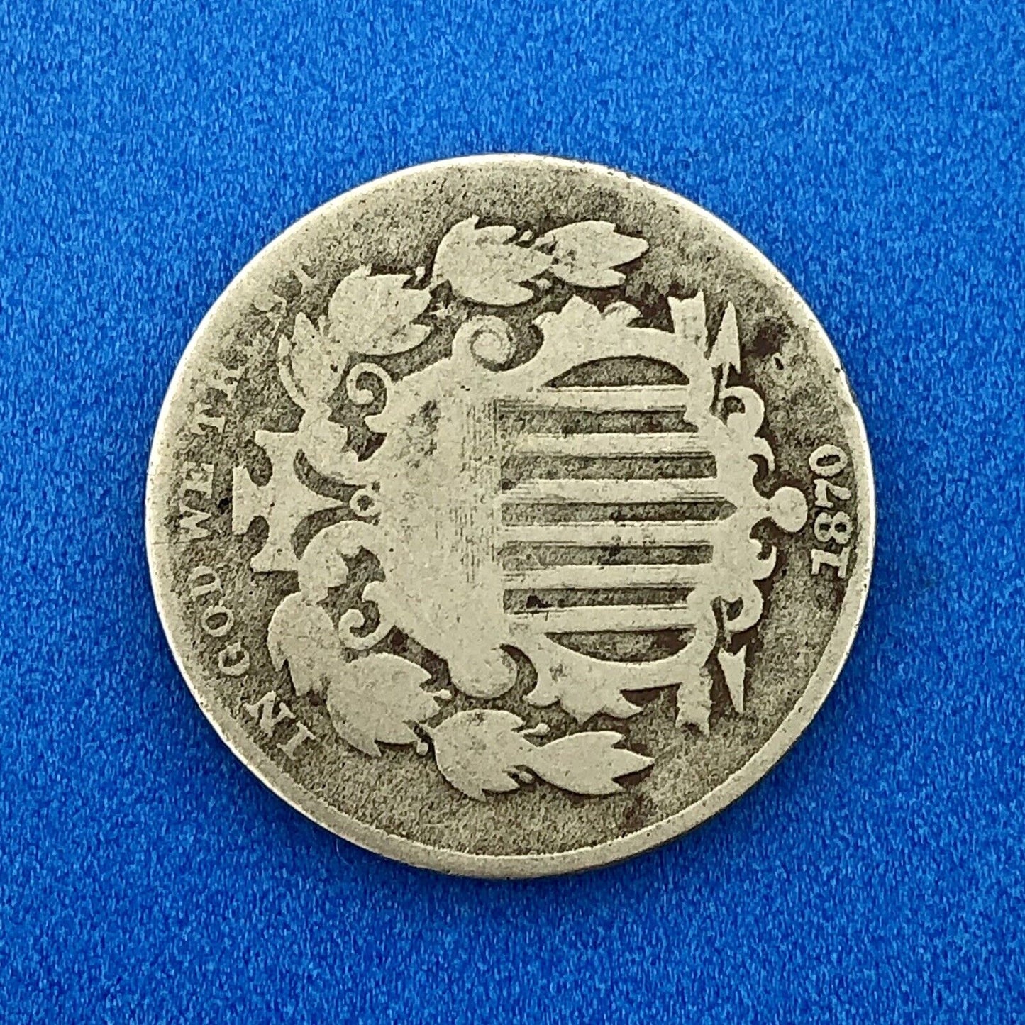 1870 P Shield Nickel 5c Better Key Rare Philadelphia Mint Coin No Rays
