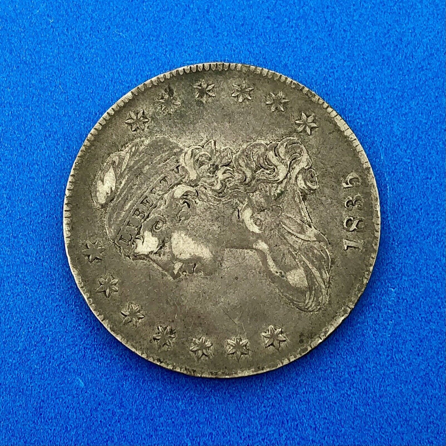 1835 Capped Bust Silver Half Dollar Lettered Edge Better Early Philadelphia Coin