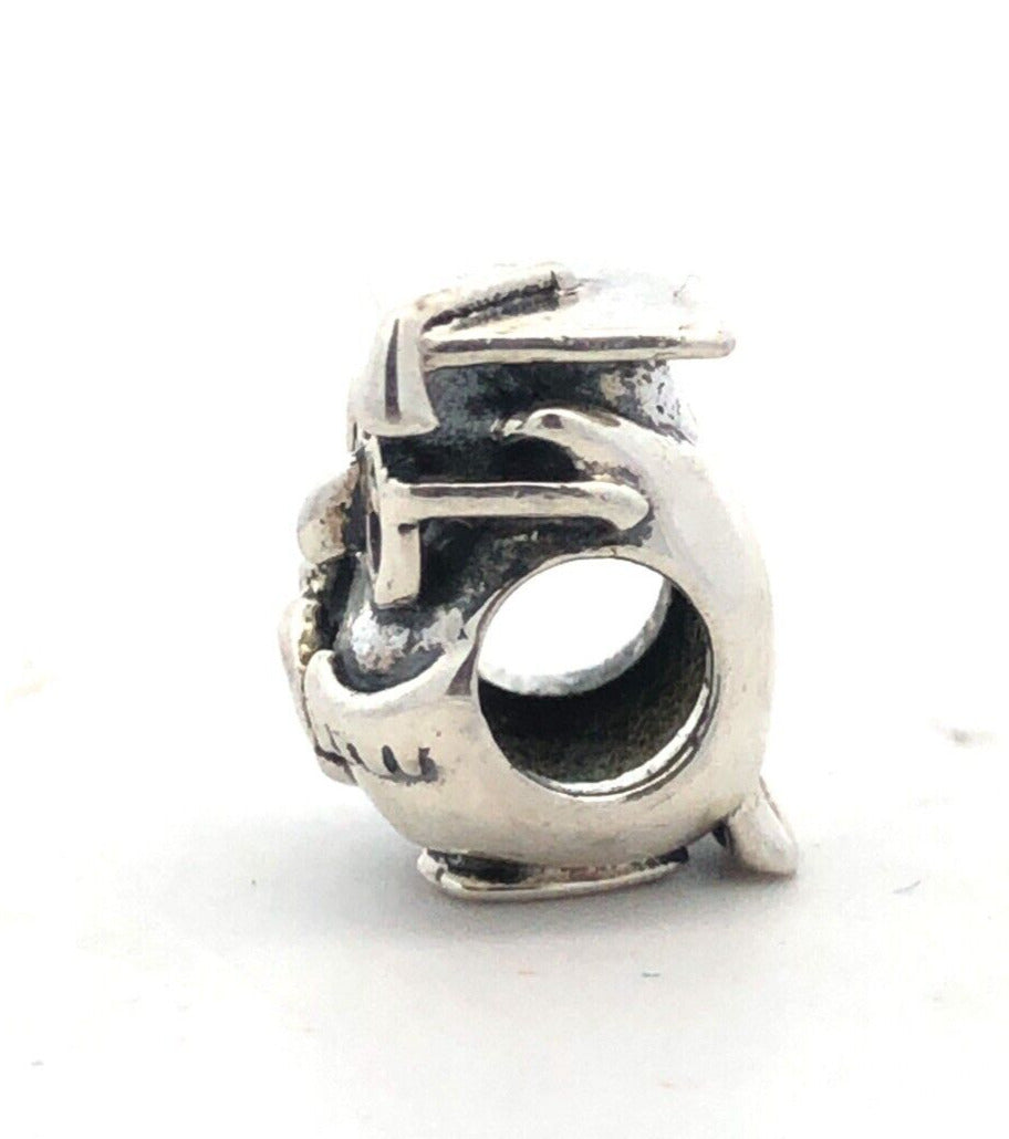 Designer 925 Sterling Silver Graduate Owl School Bead Slide Bracelet Charm